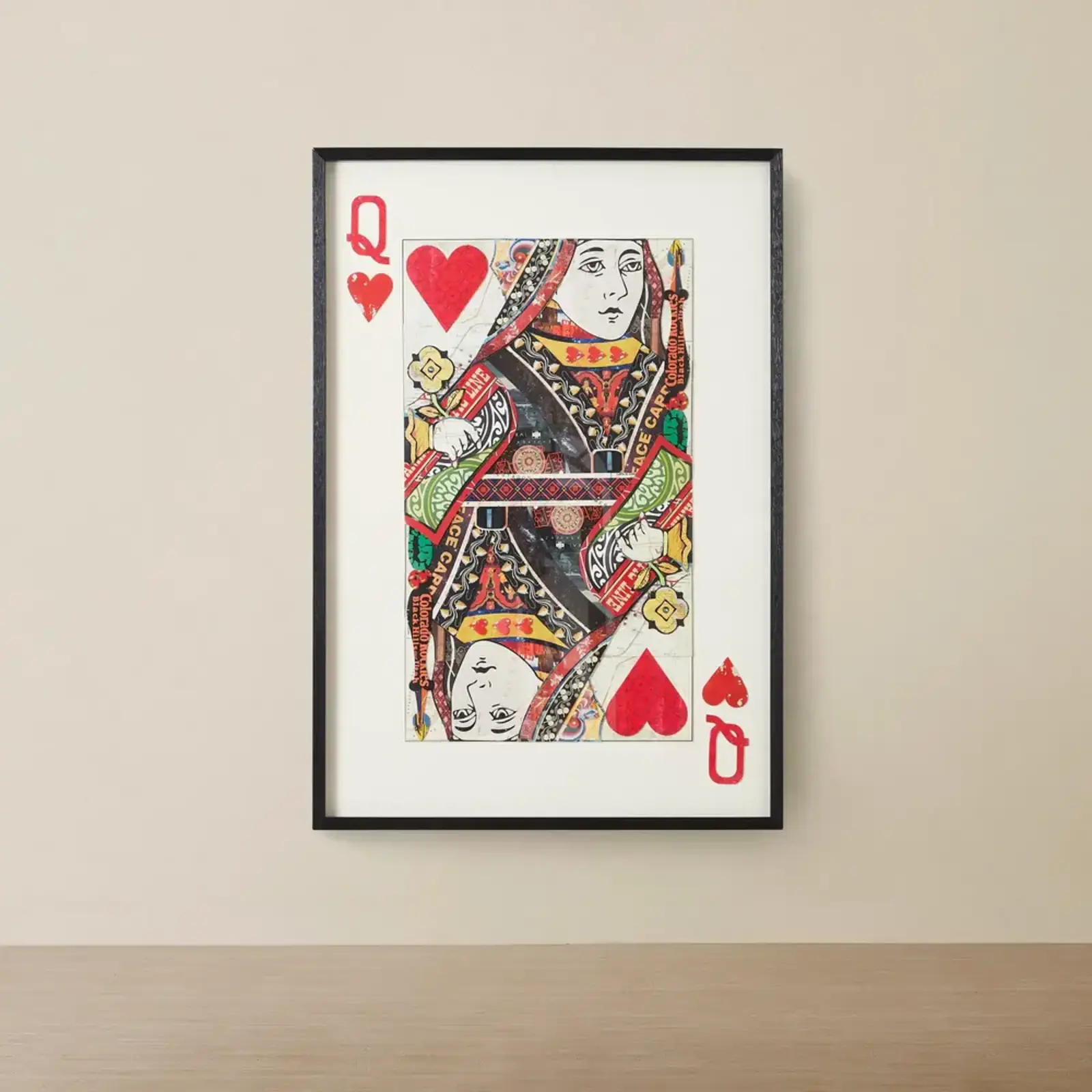 Queen Of Hearts Framed Paper Collage