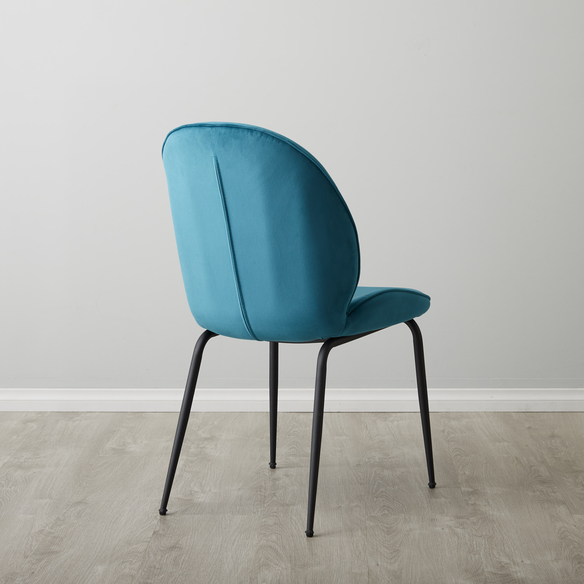 Abbey dining chair Peacock Blue - Black Legs