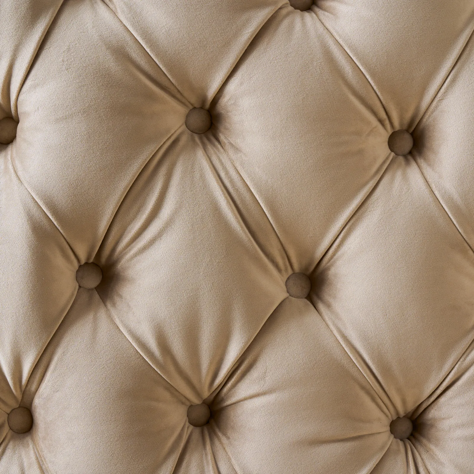 Kelly Beige Velvet 3-Seater Sofa - Gold Legs
