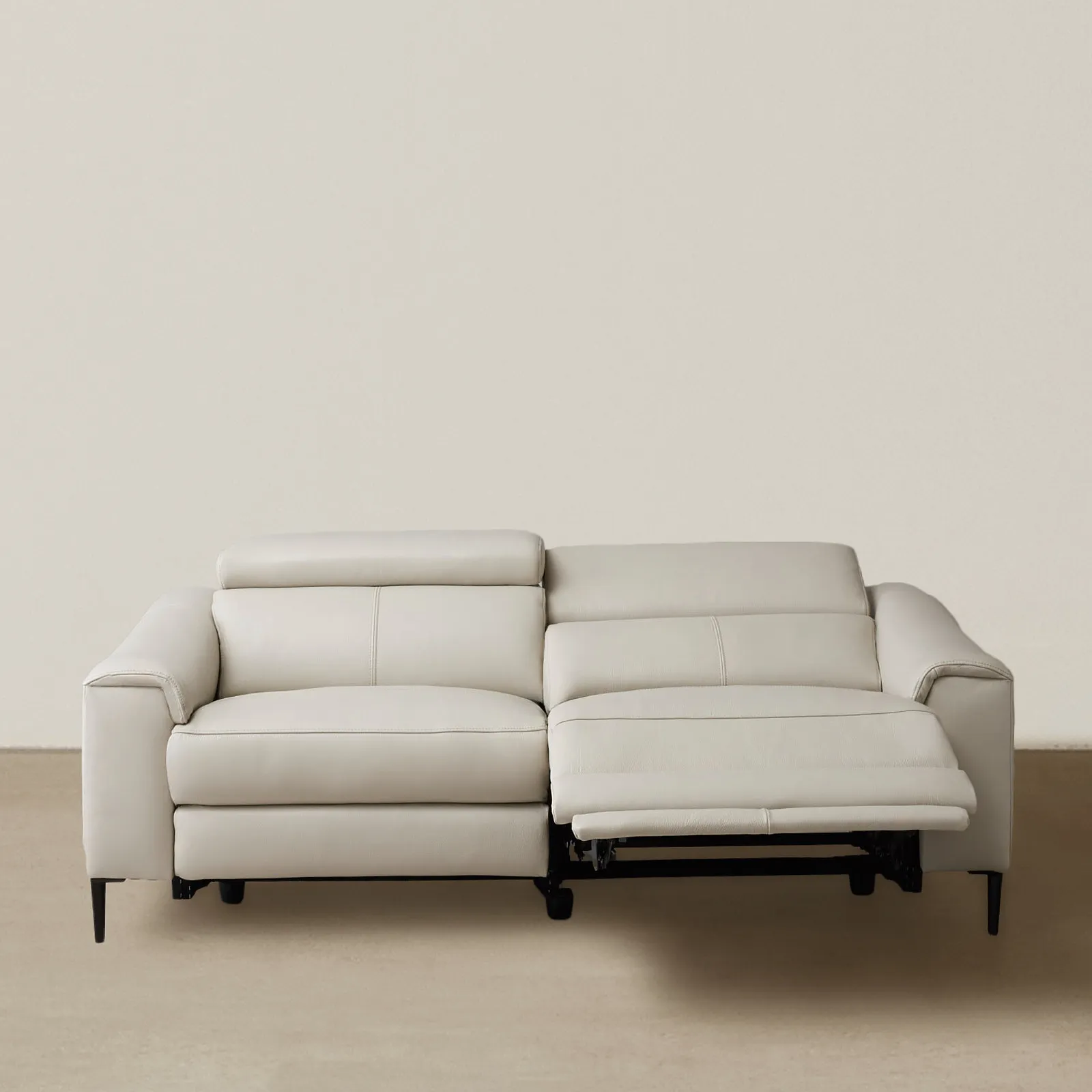 Bruce Cream Leather 3-Seater Electric Recliner Koala Living