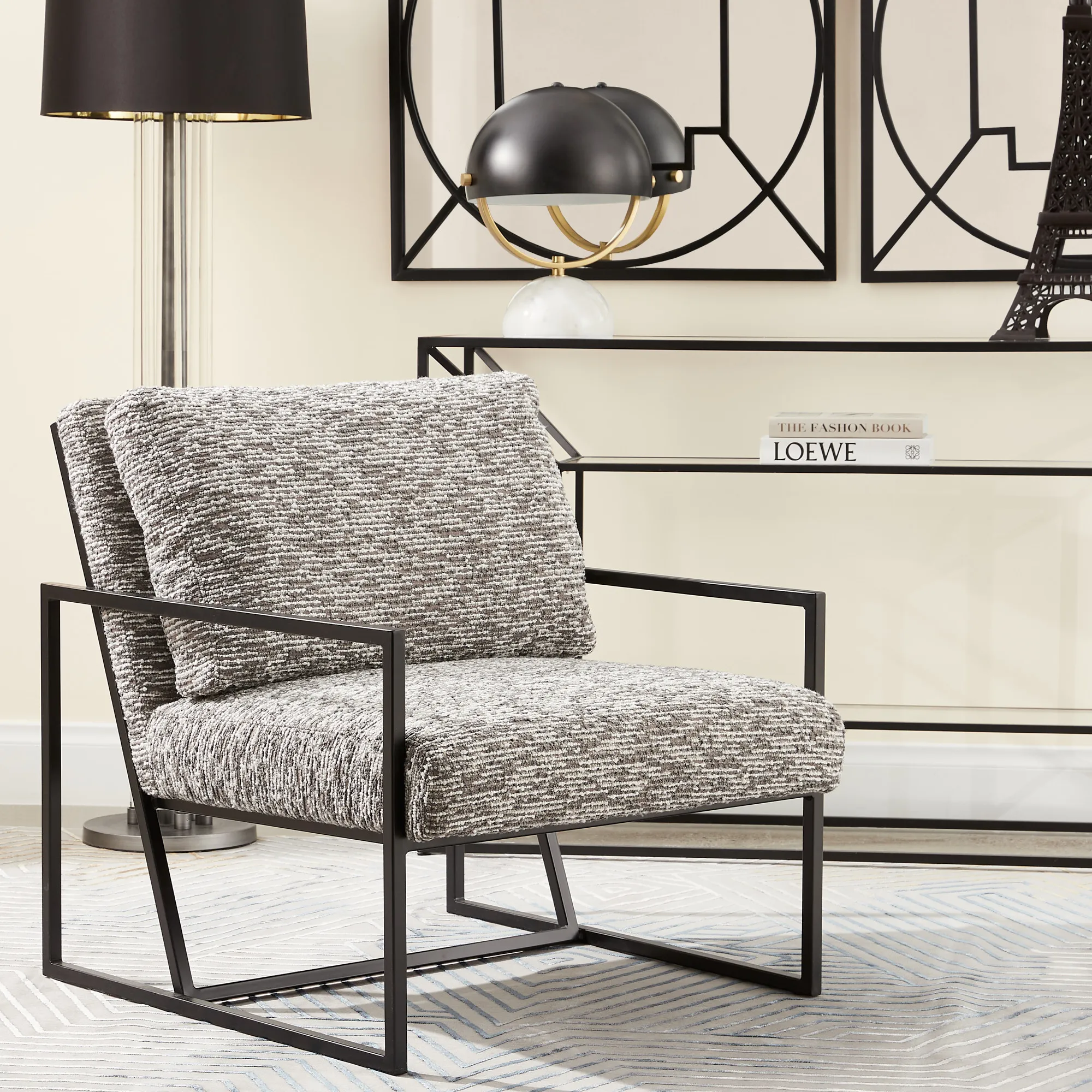 Myrtle Black Square Mirror