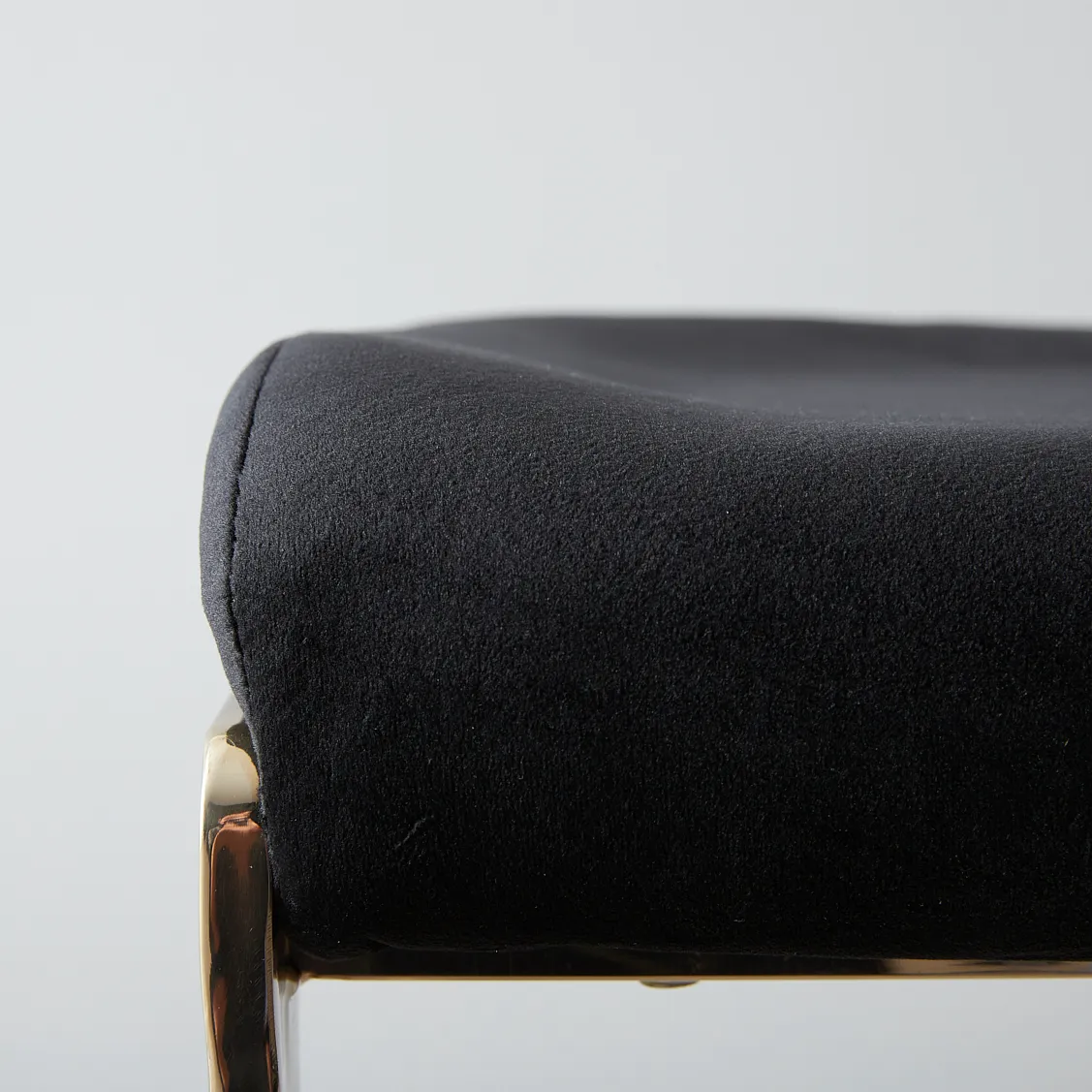 Rouven Black Velvet 79cm Bar Stool Champagne Gold Legs