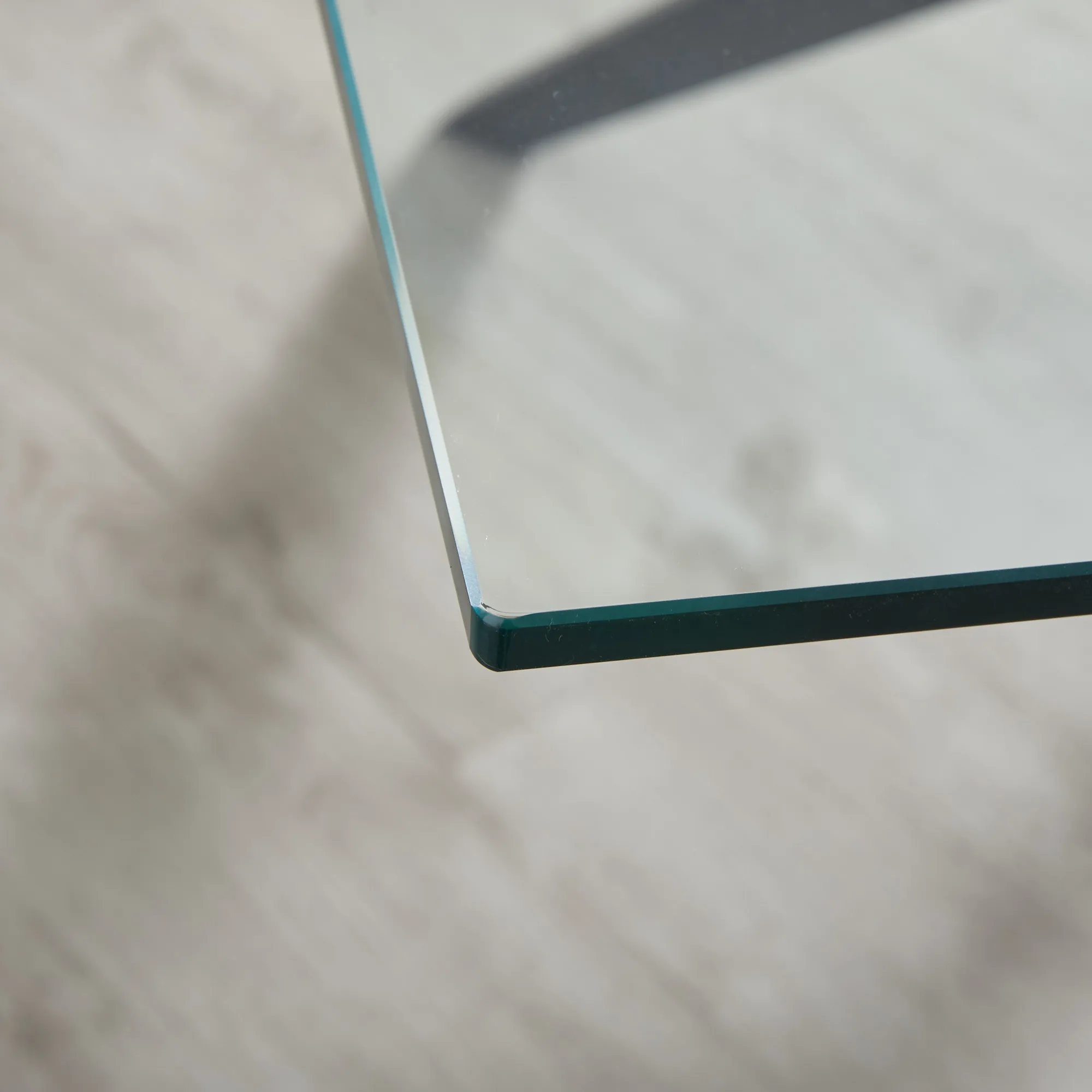 Alfonso Glass Top Square Dining Table Black Legs