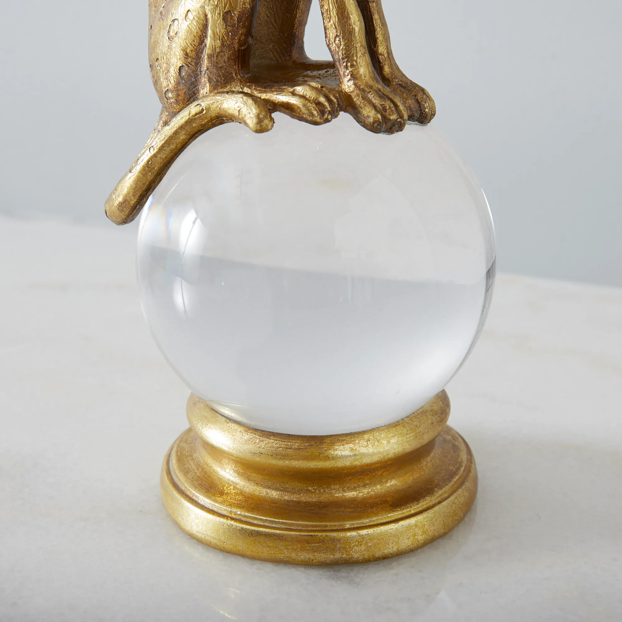 Sitting Gold Leopard Decorative