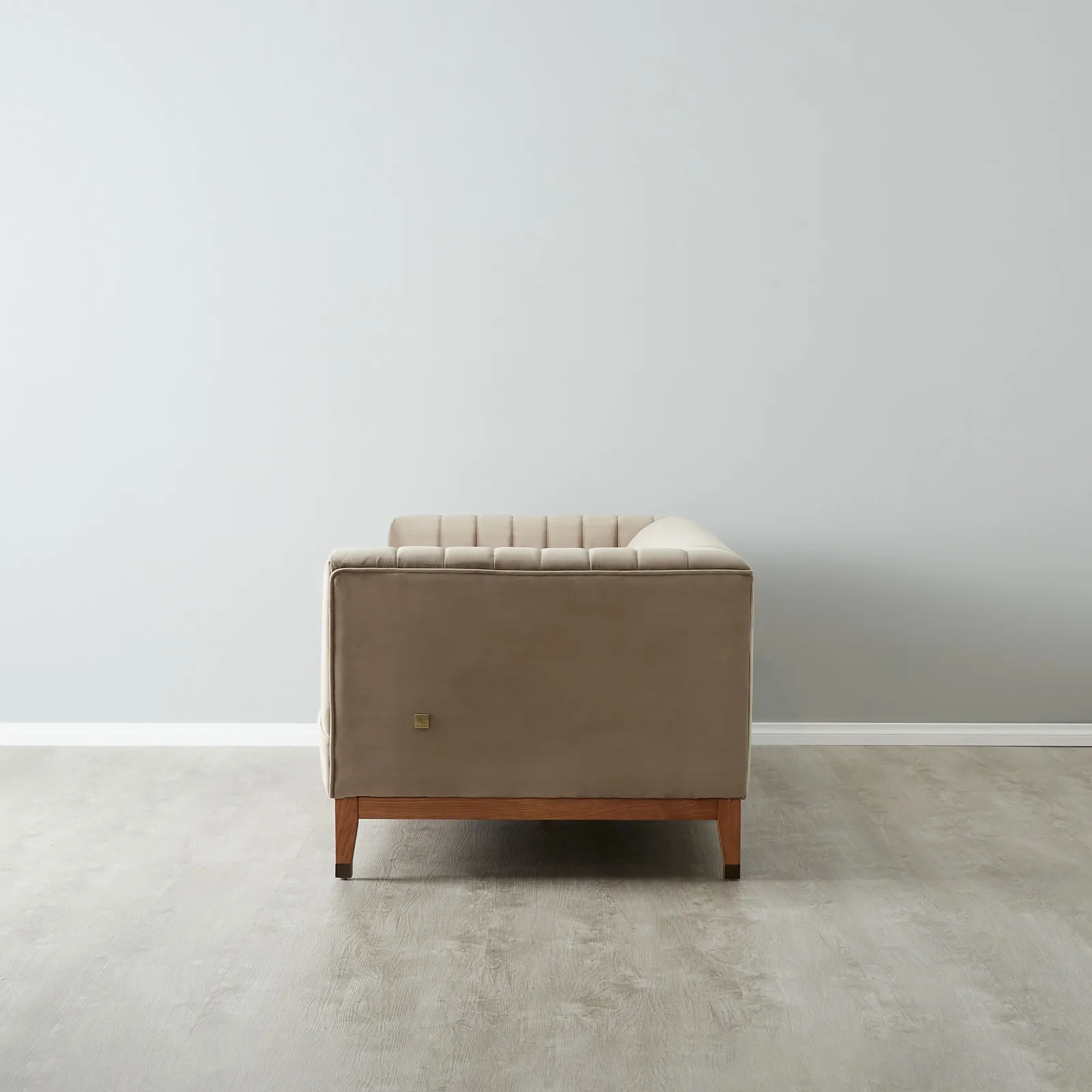 Astoria III Beige Velvet 3-Seater Sofa
