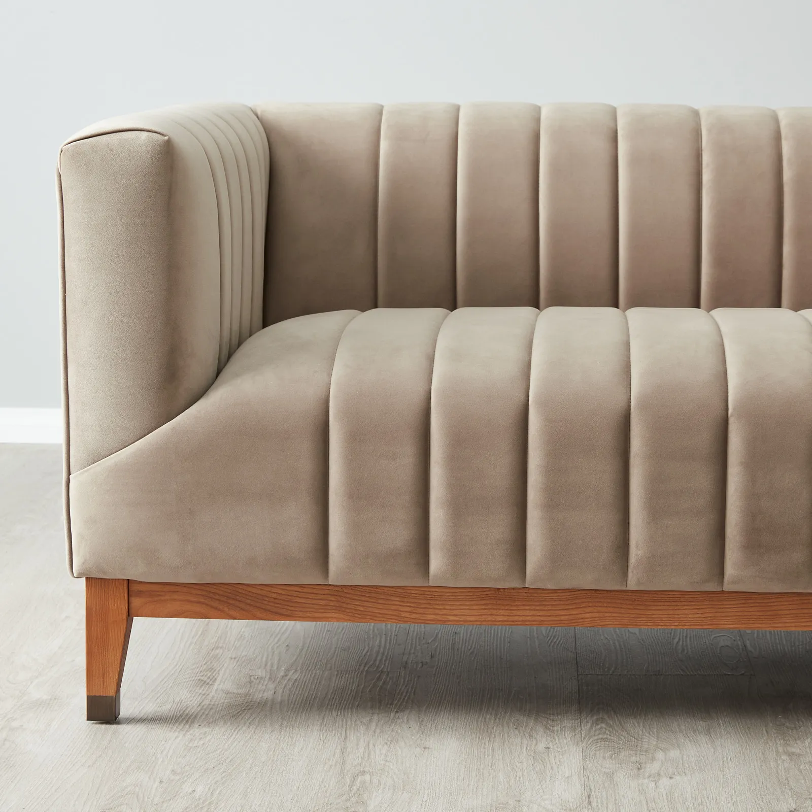 Astoria III Beige Velvet 3-Seater Sofa