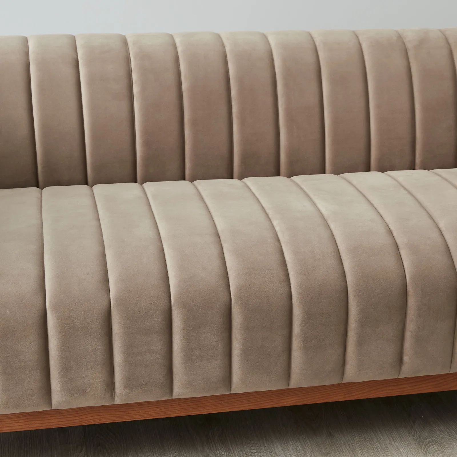 Astoria III Beige Velvet 3-Seater Sofa