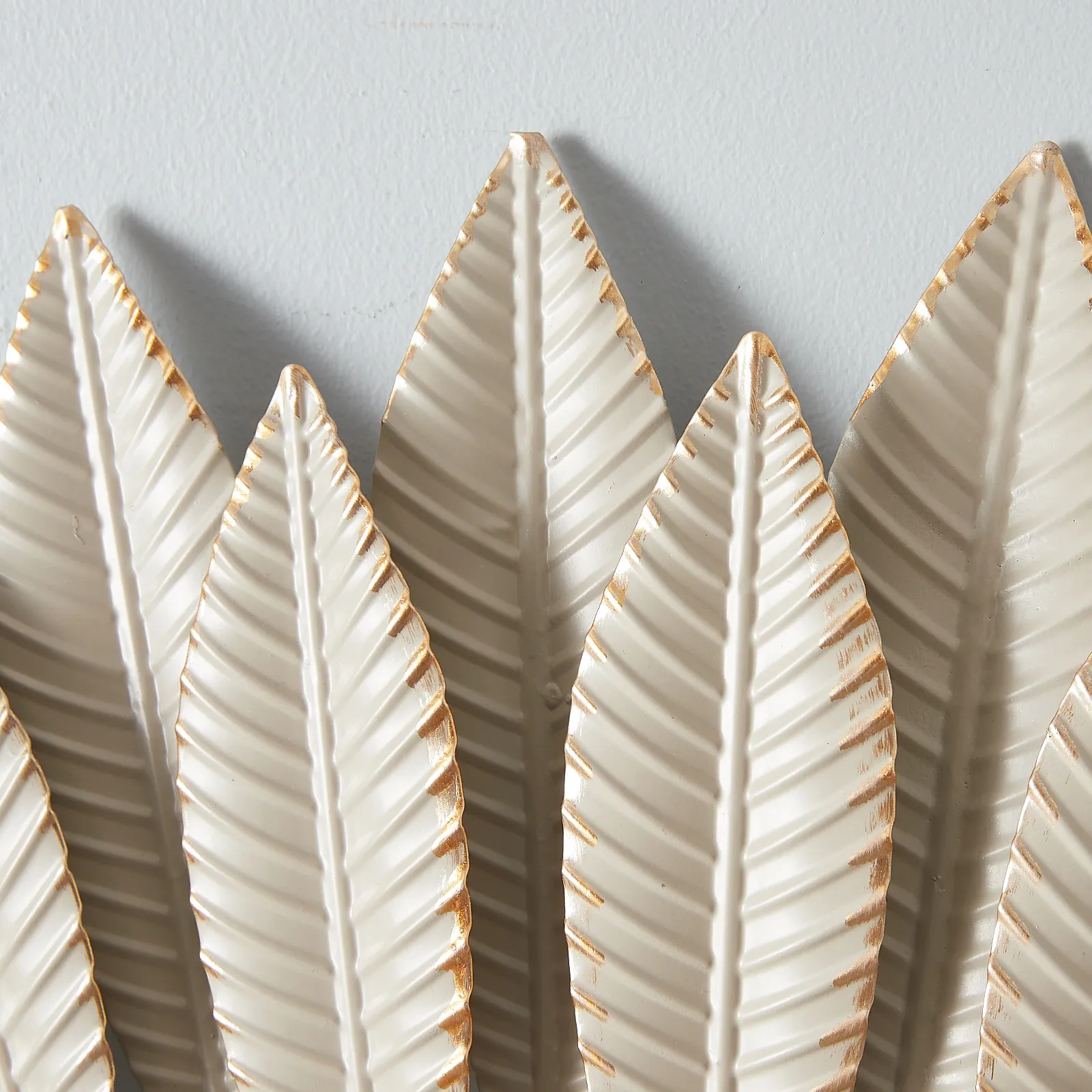 Fringed Feather Round Wall Mirror