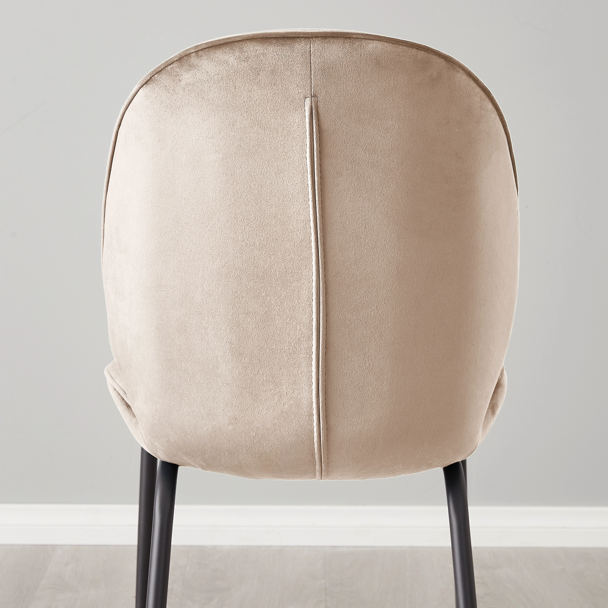 Abbey II Beige Velvet Dining Chair Black Legs