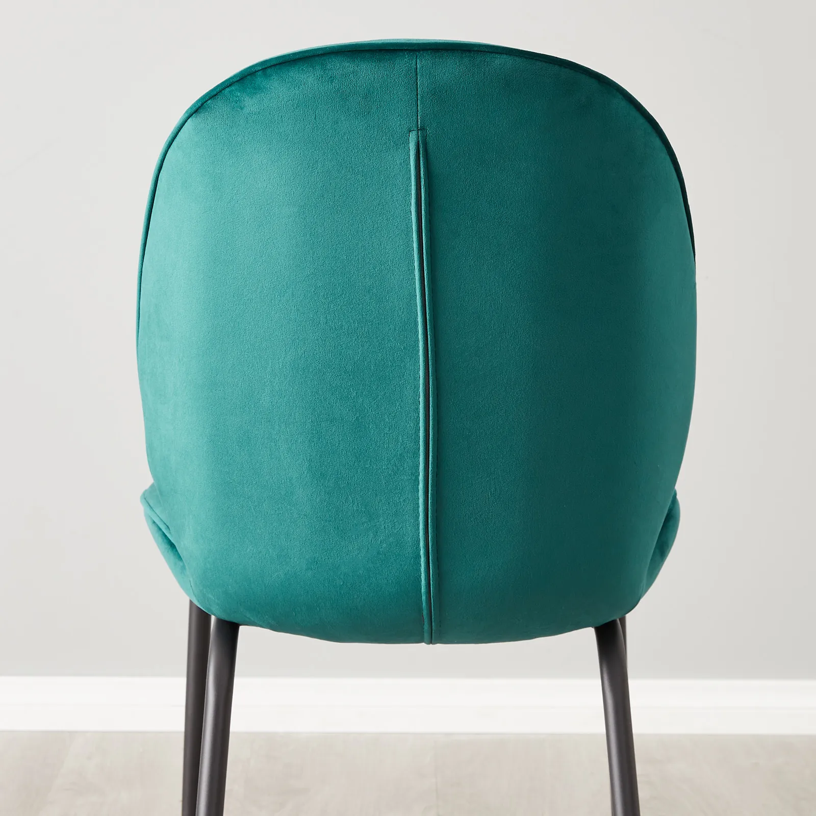 Abbey II Peacock Blue Velvet Dining Chair Black Legs