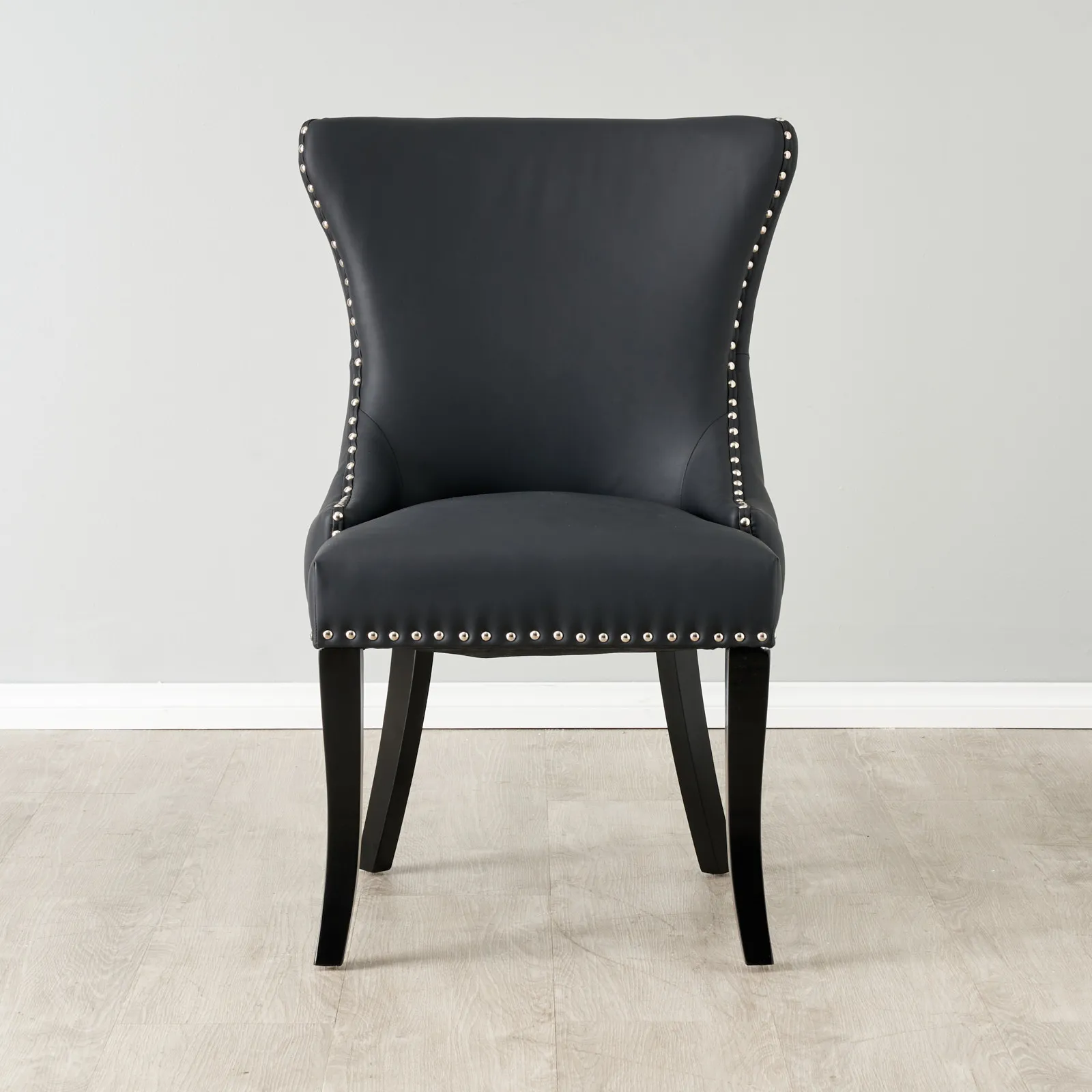 Camille II Black Vegan Leather Dining Chair Koala Living