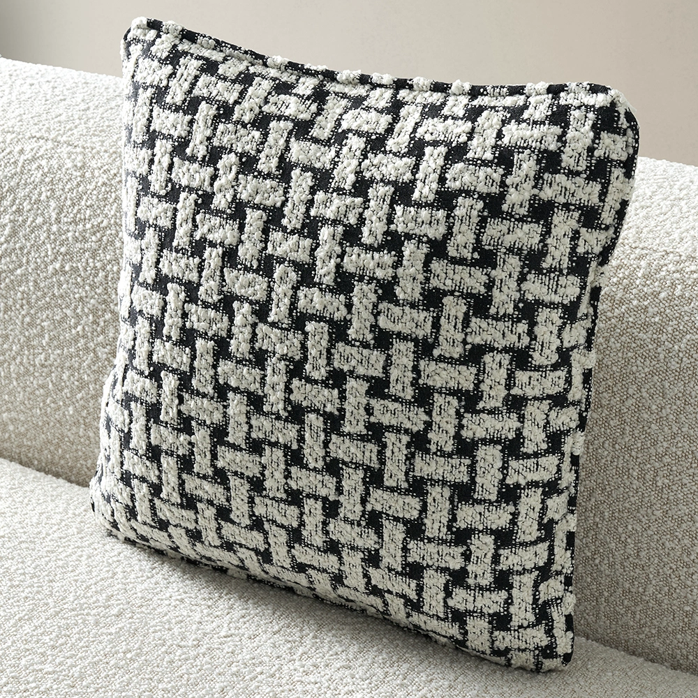 Arlo Charcoal and Cream Boucle Cushion