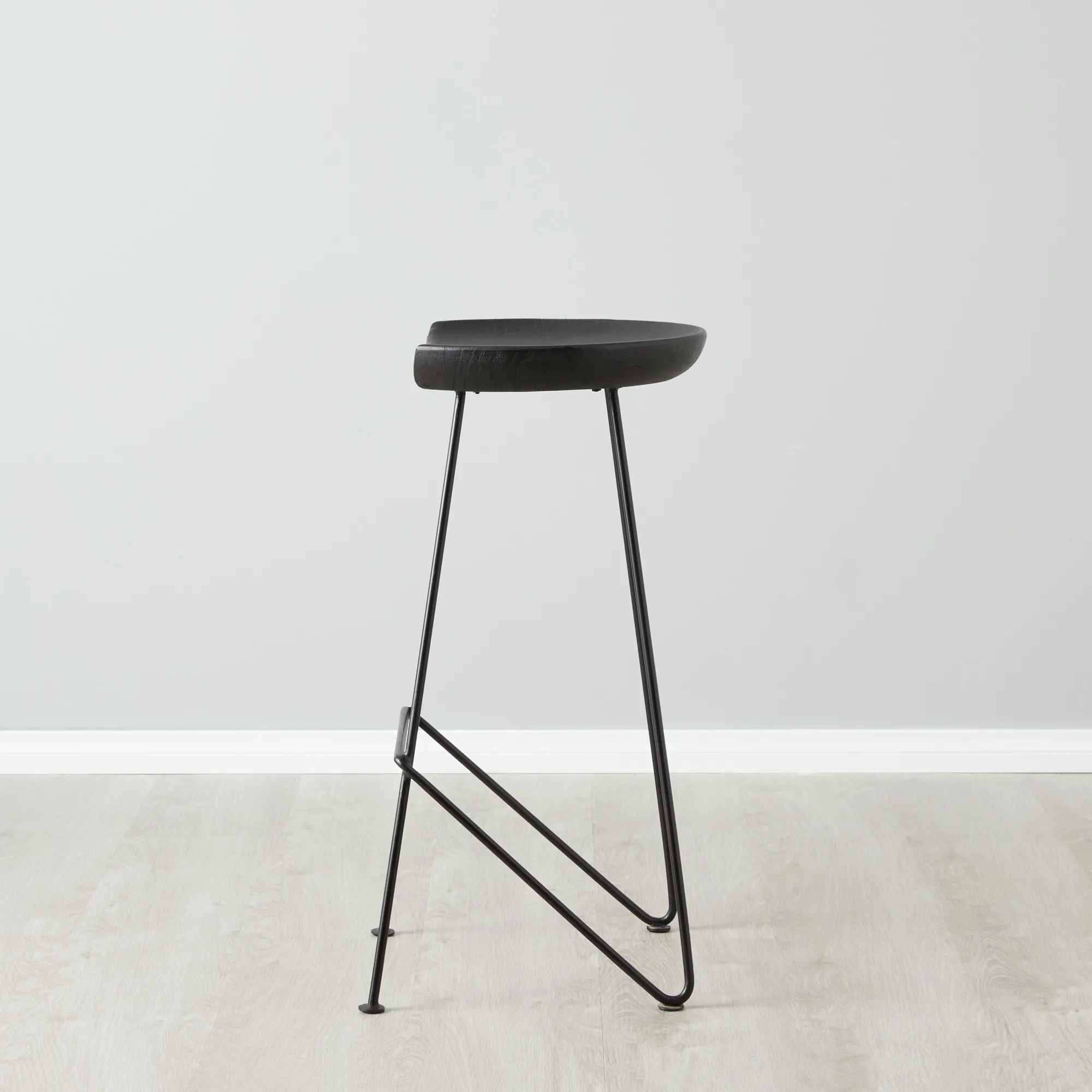 Samba Black Acacia Wood Bar Stool