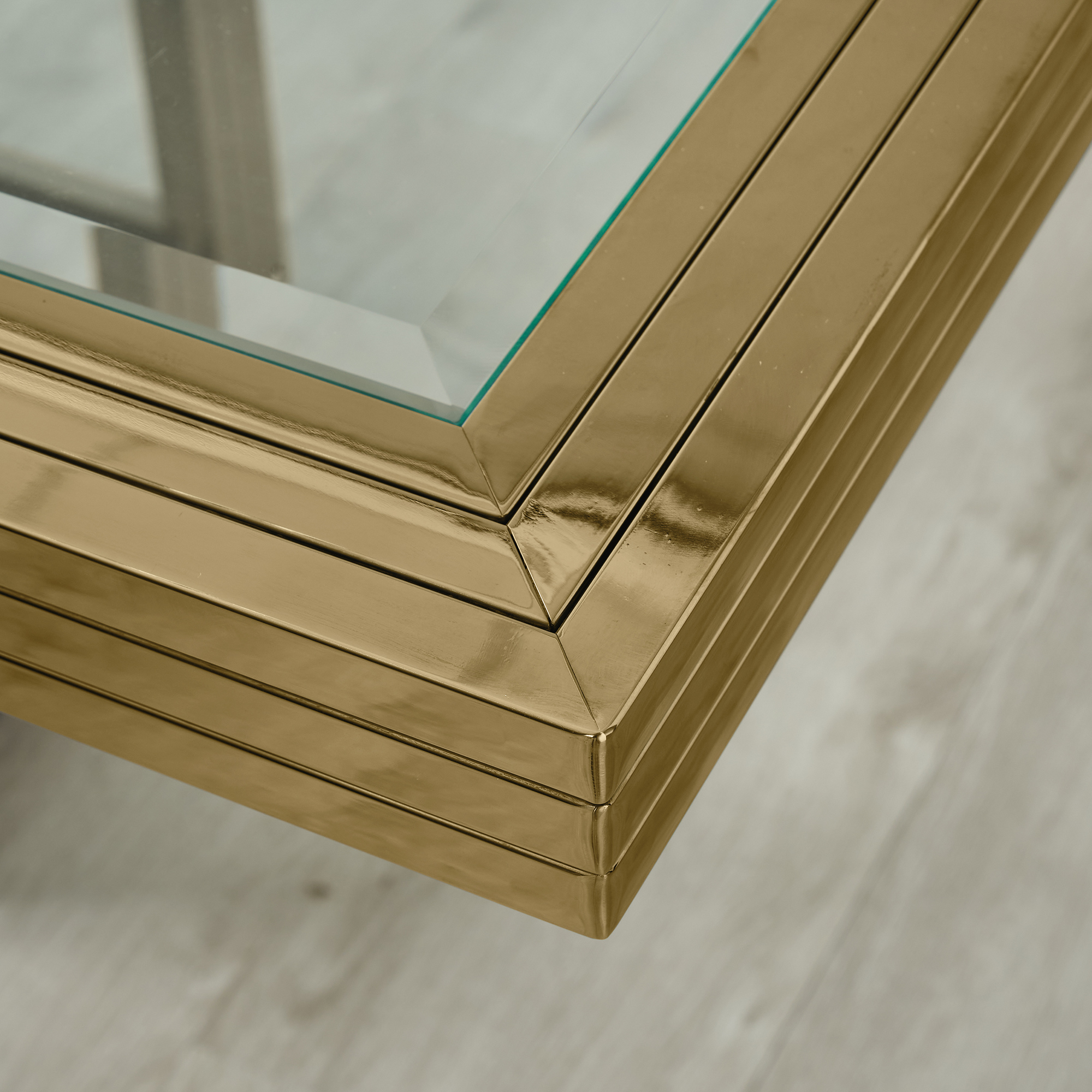 Titus Gold Dining Table Glass Top