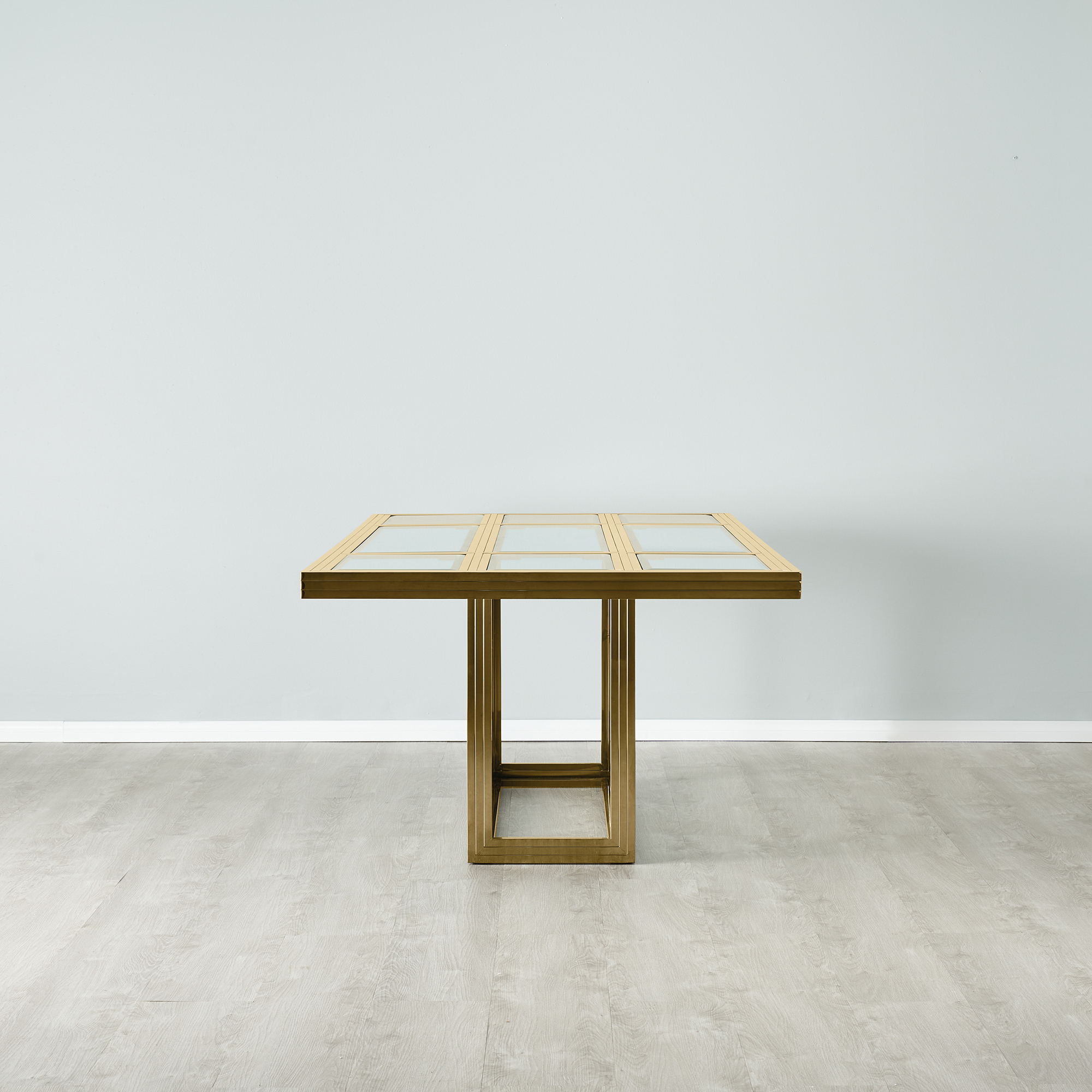Titus Gold Dining Table Glass Top