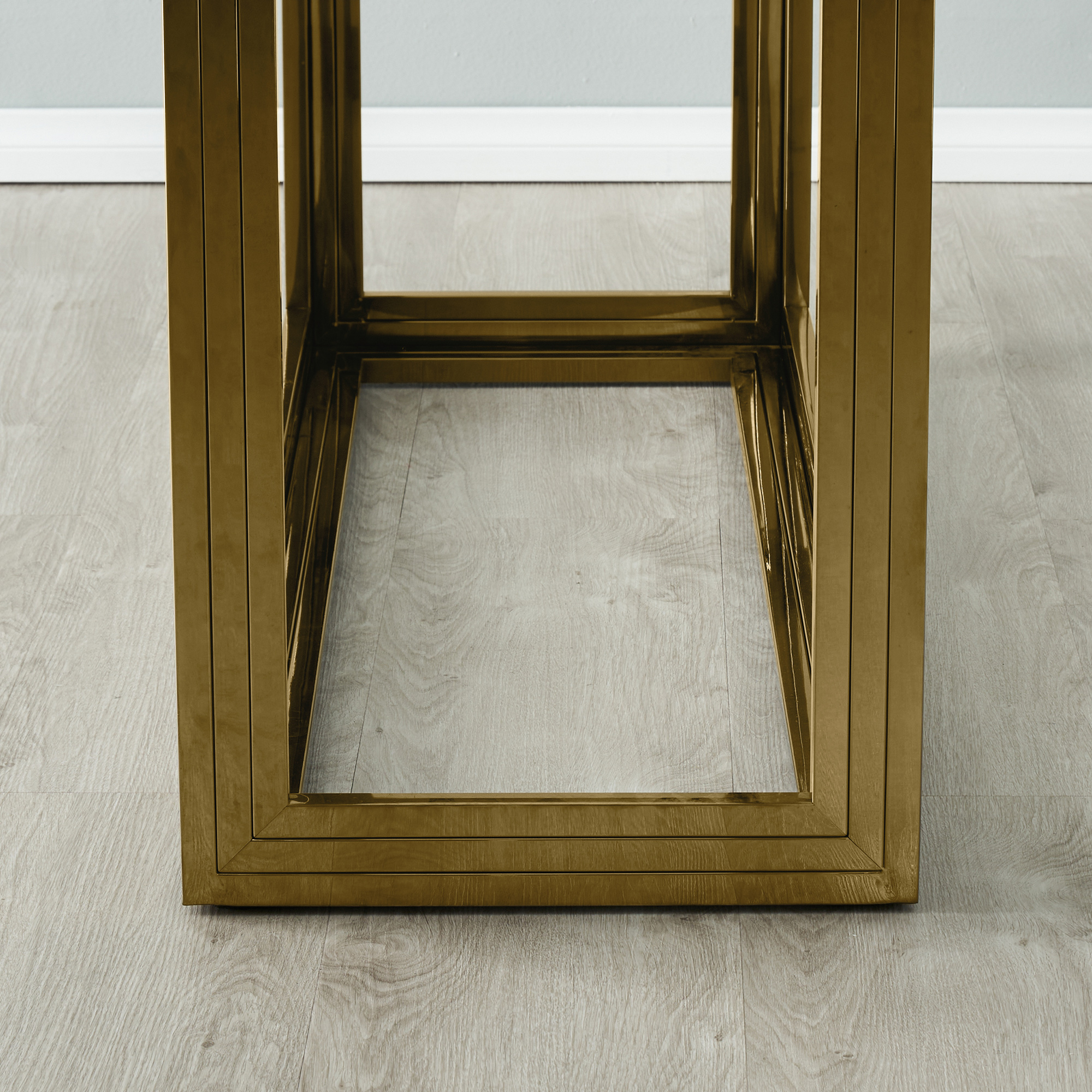 Titus Gold Dining Table Glass Top