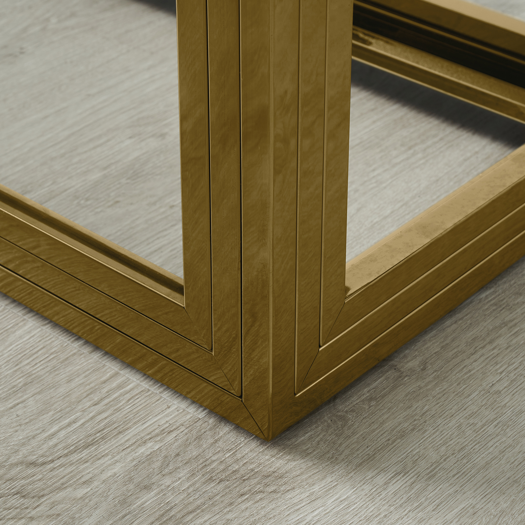 Titus Gold Dining Table Glass Top