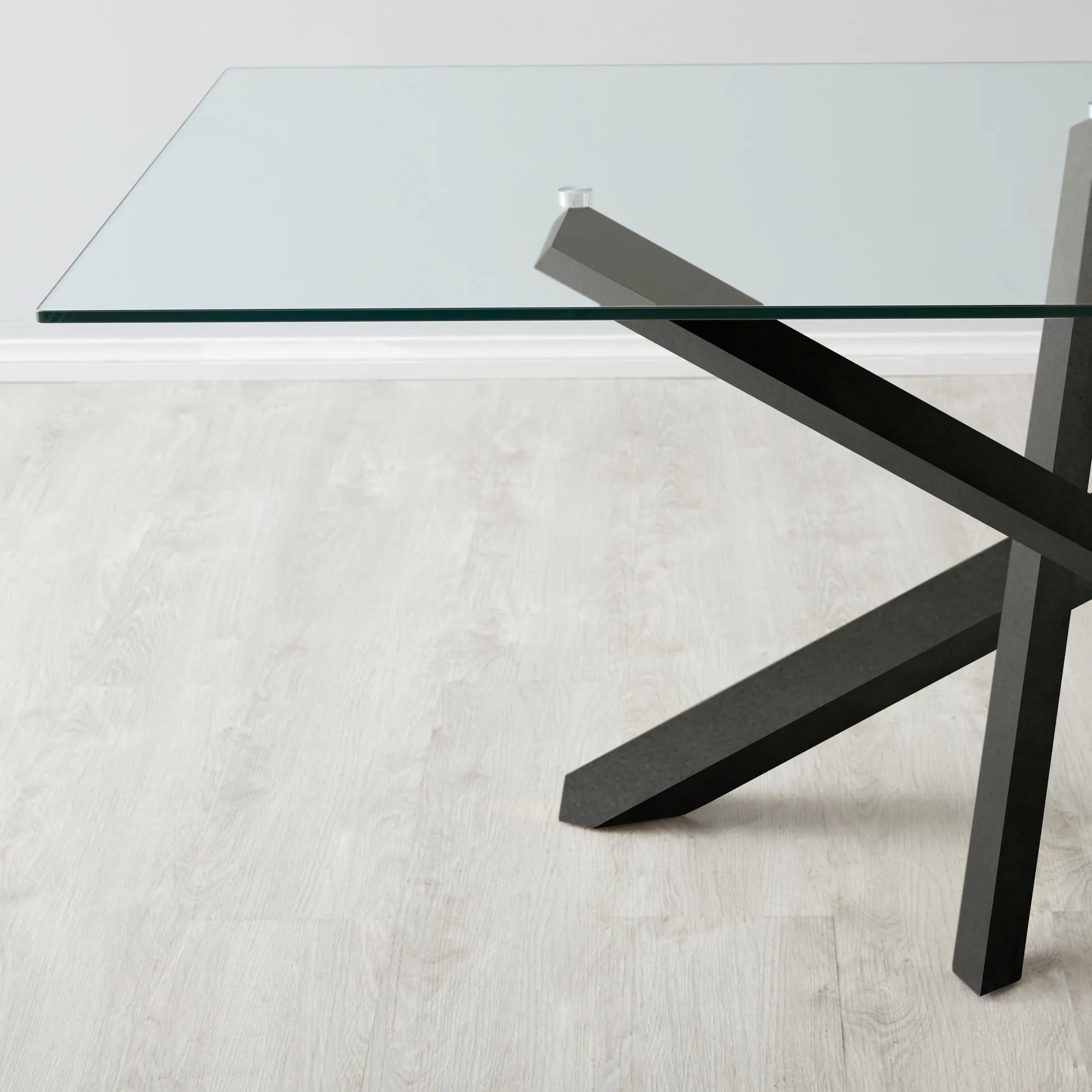 Lola Black Coffee Table - Glass Top