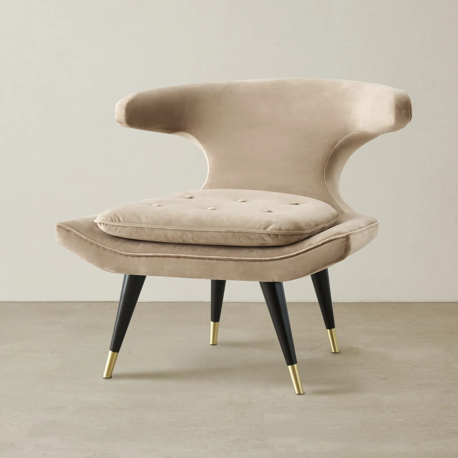 Tarrington Beige Velvet Occasional Chair | Koala Living