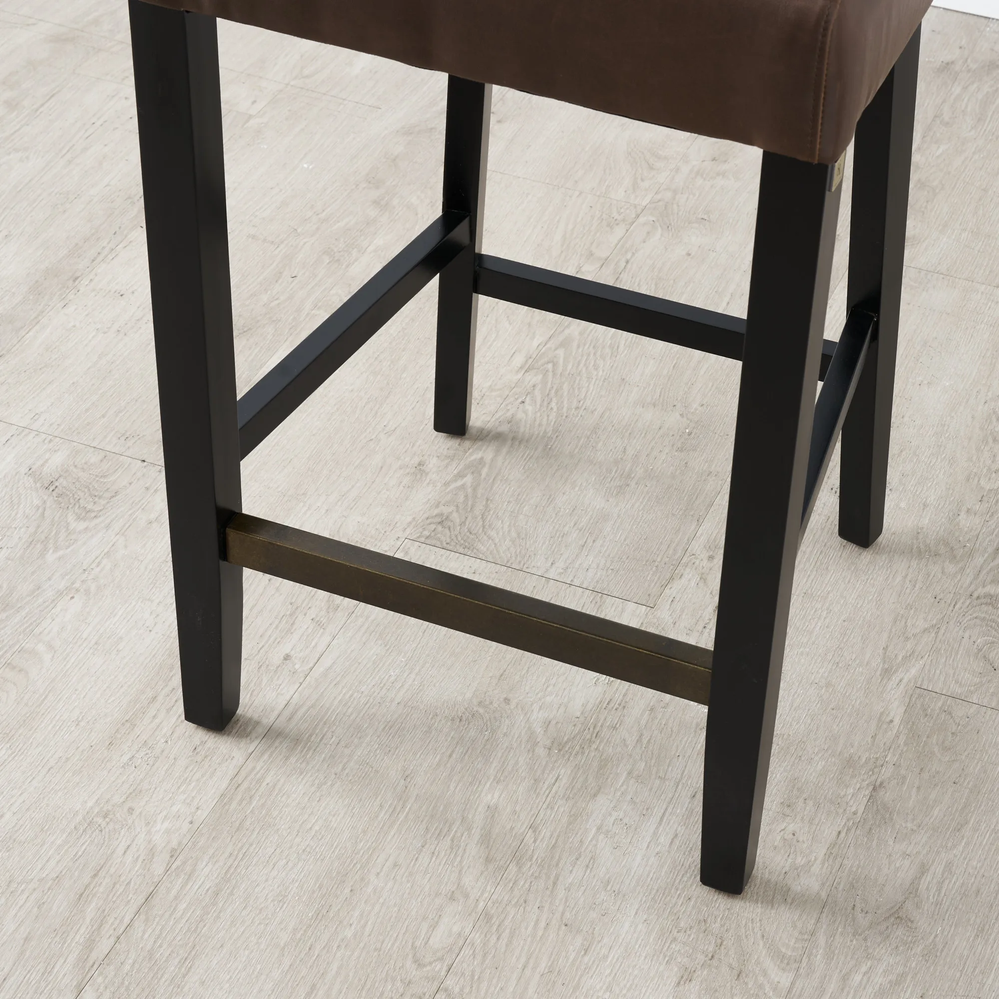 Saxon Brown Vegan Leather Bar Stool