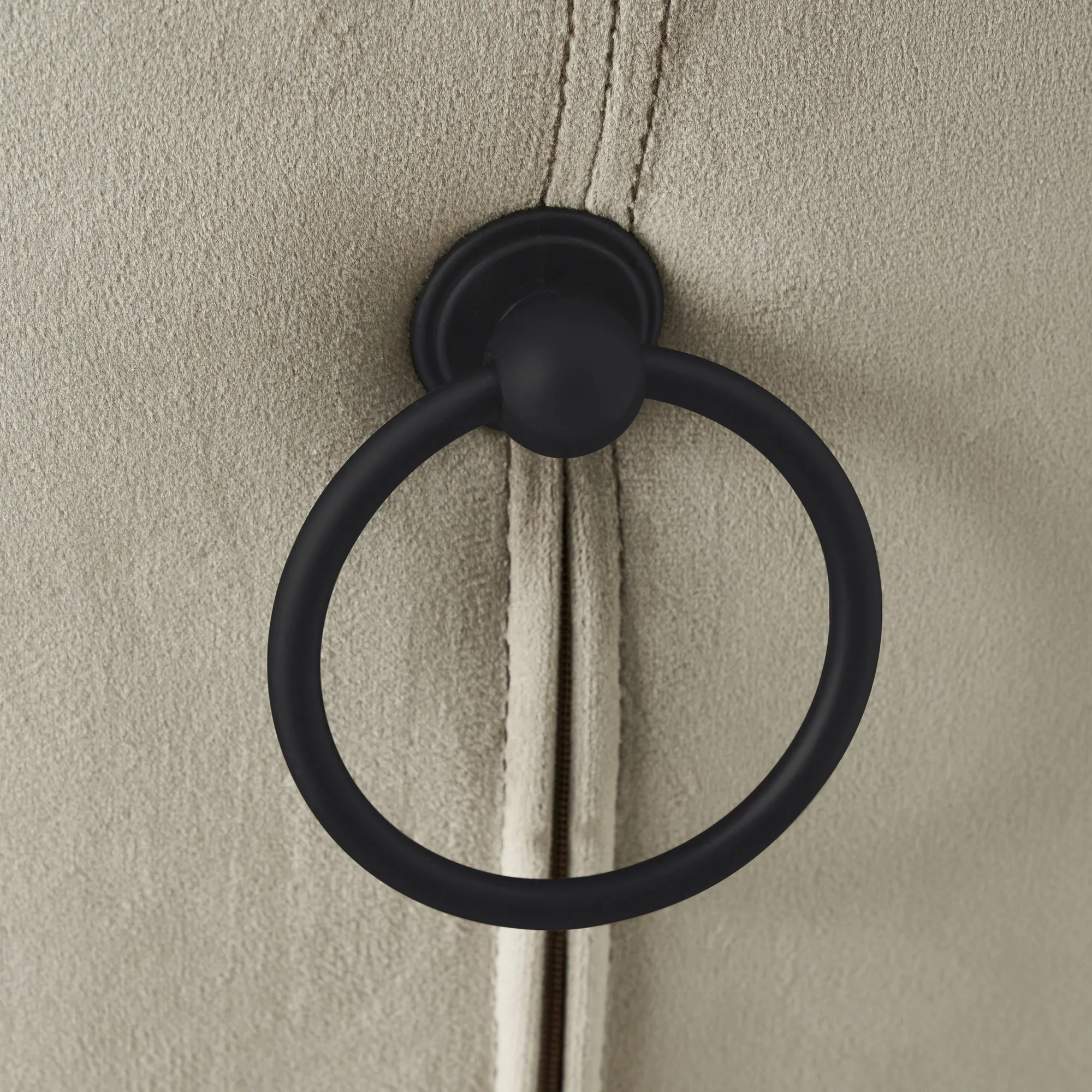 Quinn Beige Velvet Dining Chair Black Legs