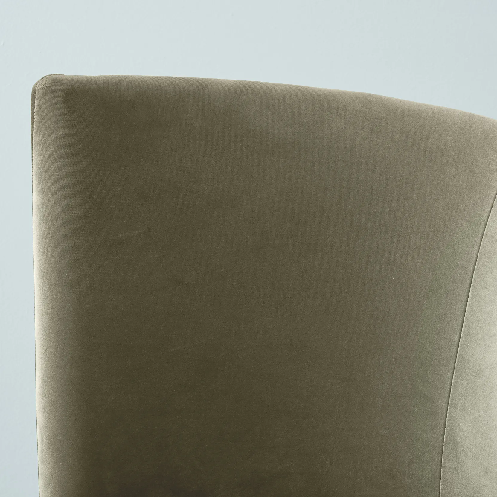 Reina Asymmetrical Beige Velvet Chair Brushed Champagne Gold