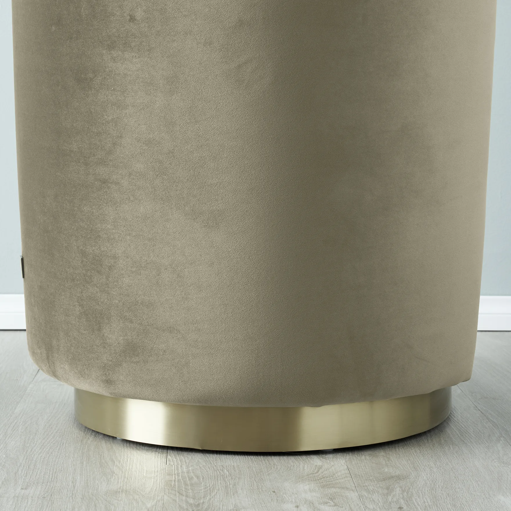 Reina Asymmetrical Beige Velvet Chair Brushed Champagne Gold