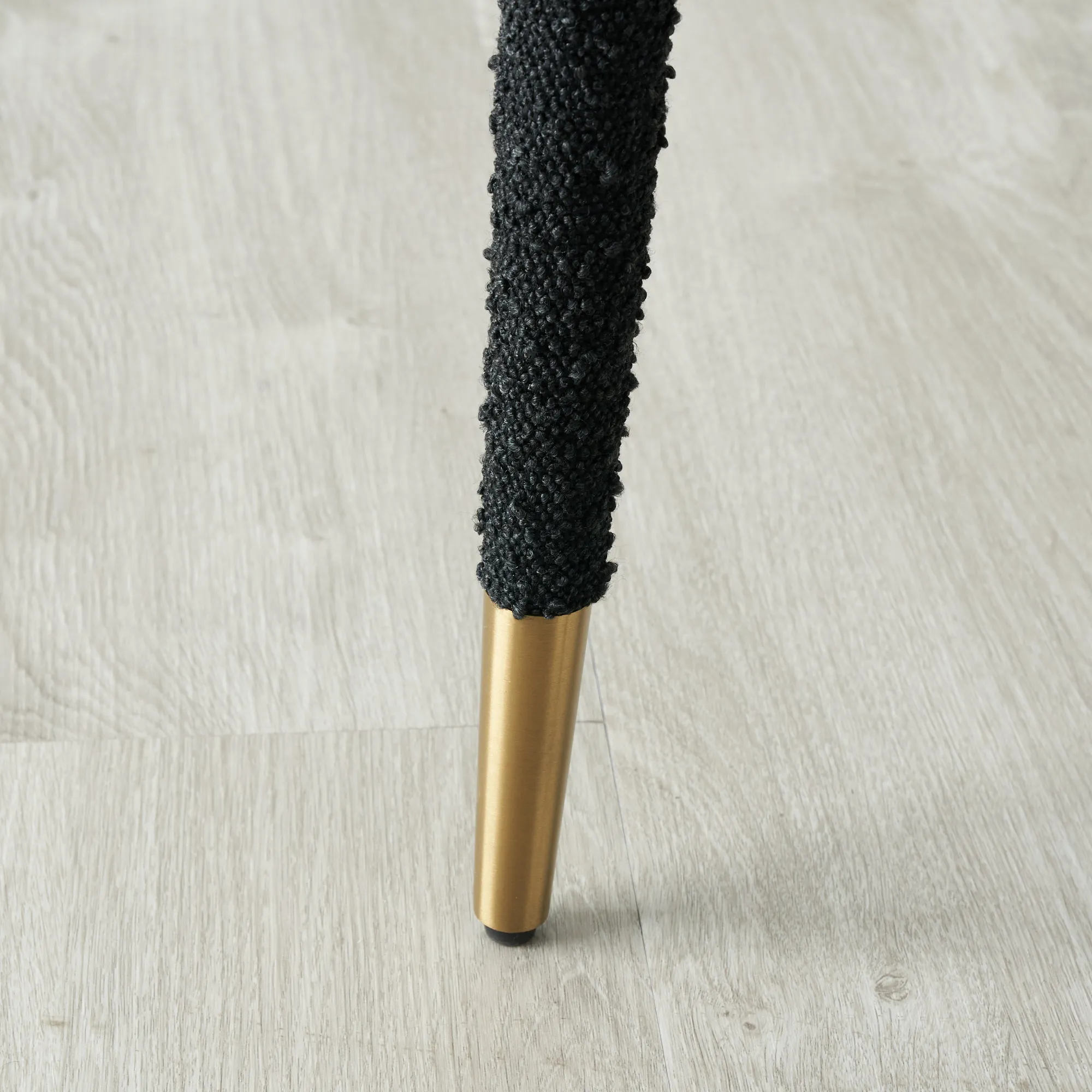 Moulin Black Boucle Dining Chair Brushed Gold Legs