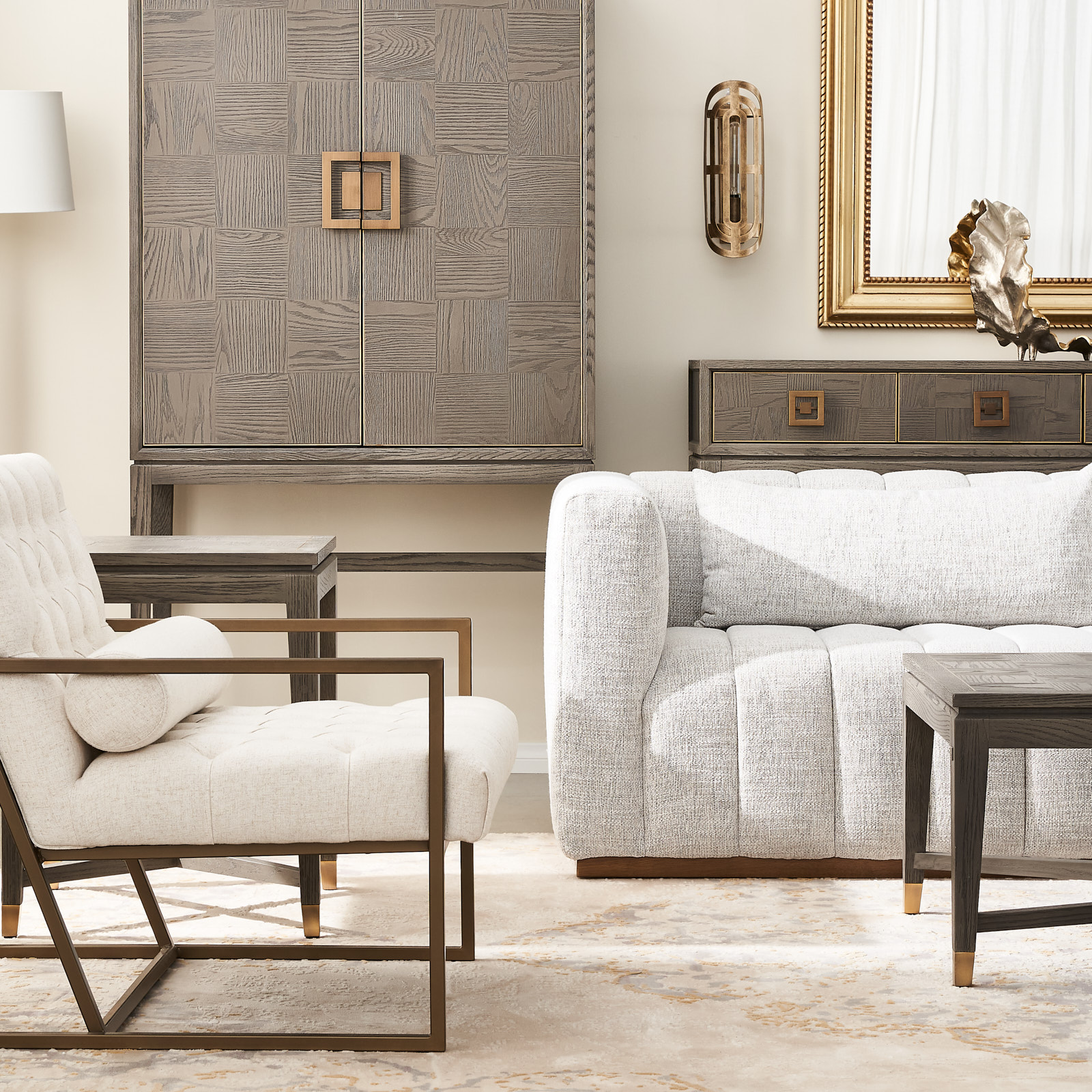 Tanya Taupe Wooden Side Table 