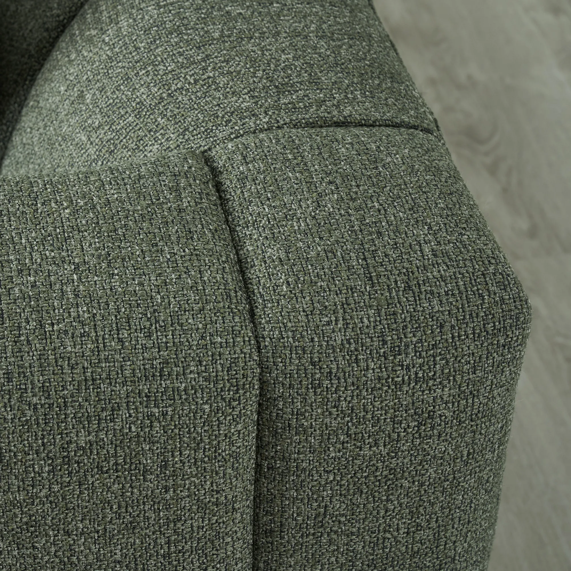 Storme Kombu Green 3-Seater Fabric Sofa - Brown Legs | Koala Living