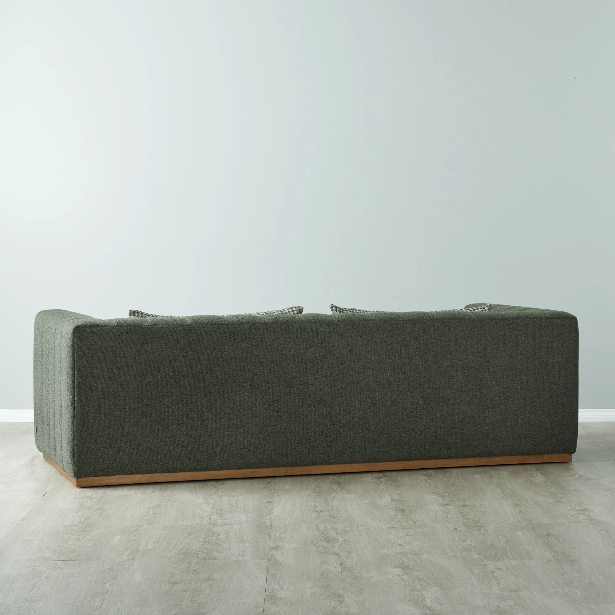 Storme Kombu Green 3-Seater Fabric Sofa - Brown Legs | Koala Living
