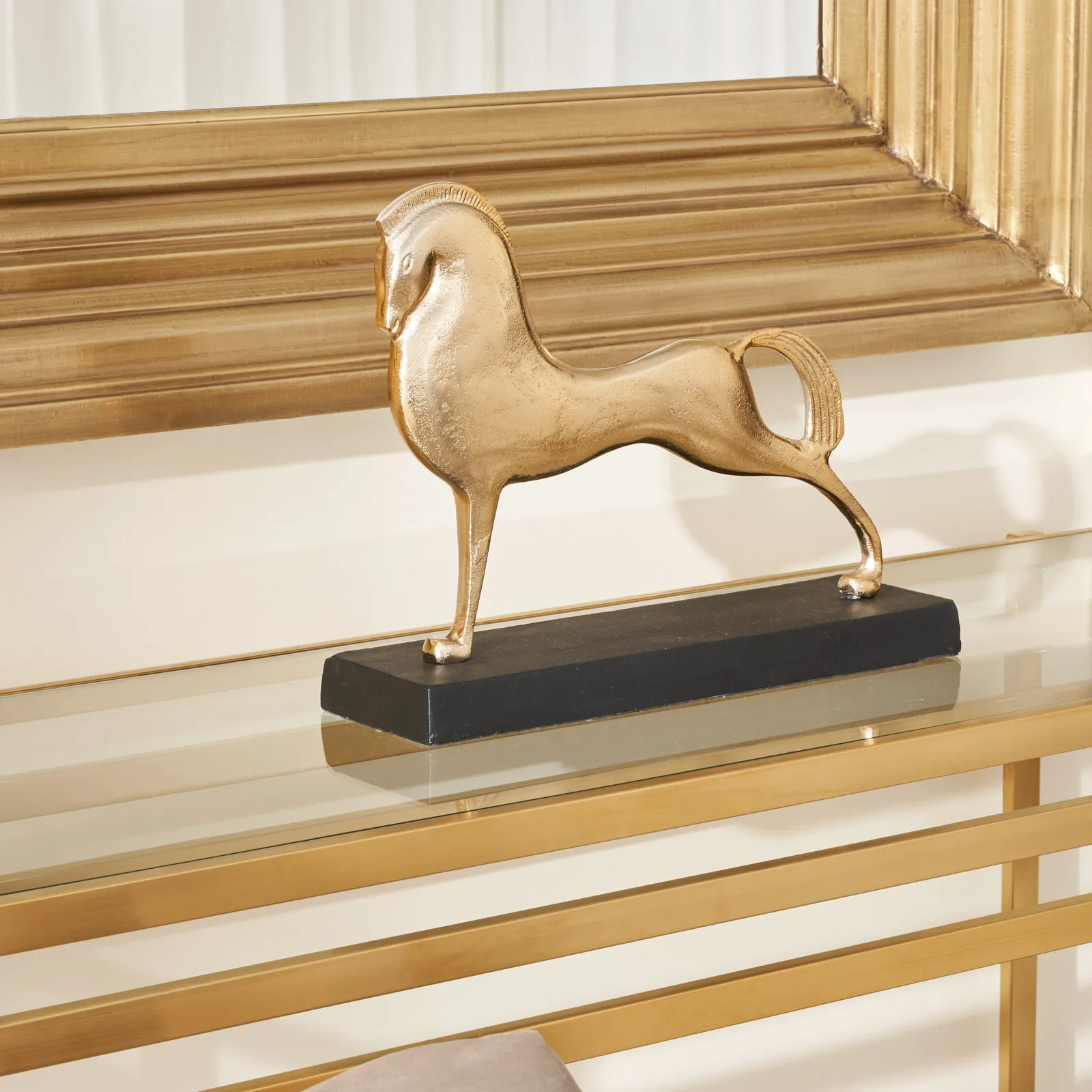 Palomo Gold Metal Sculpture Black Base