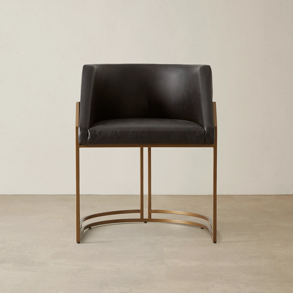 Laura Black Vegan Leather Dining Chair