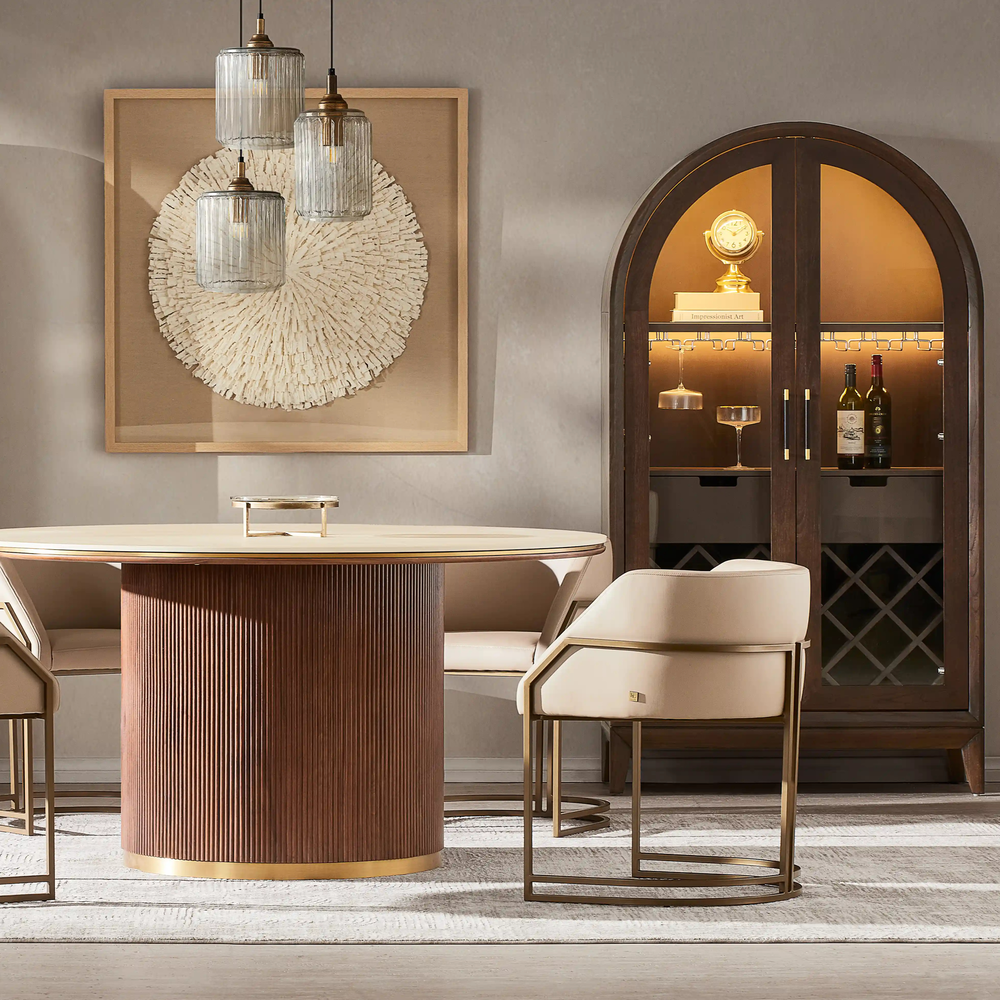 Laura Sand Beige Vegan Leather Dining Chair