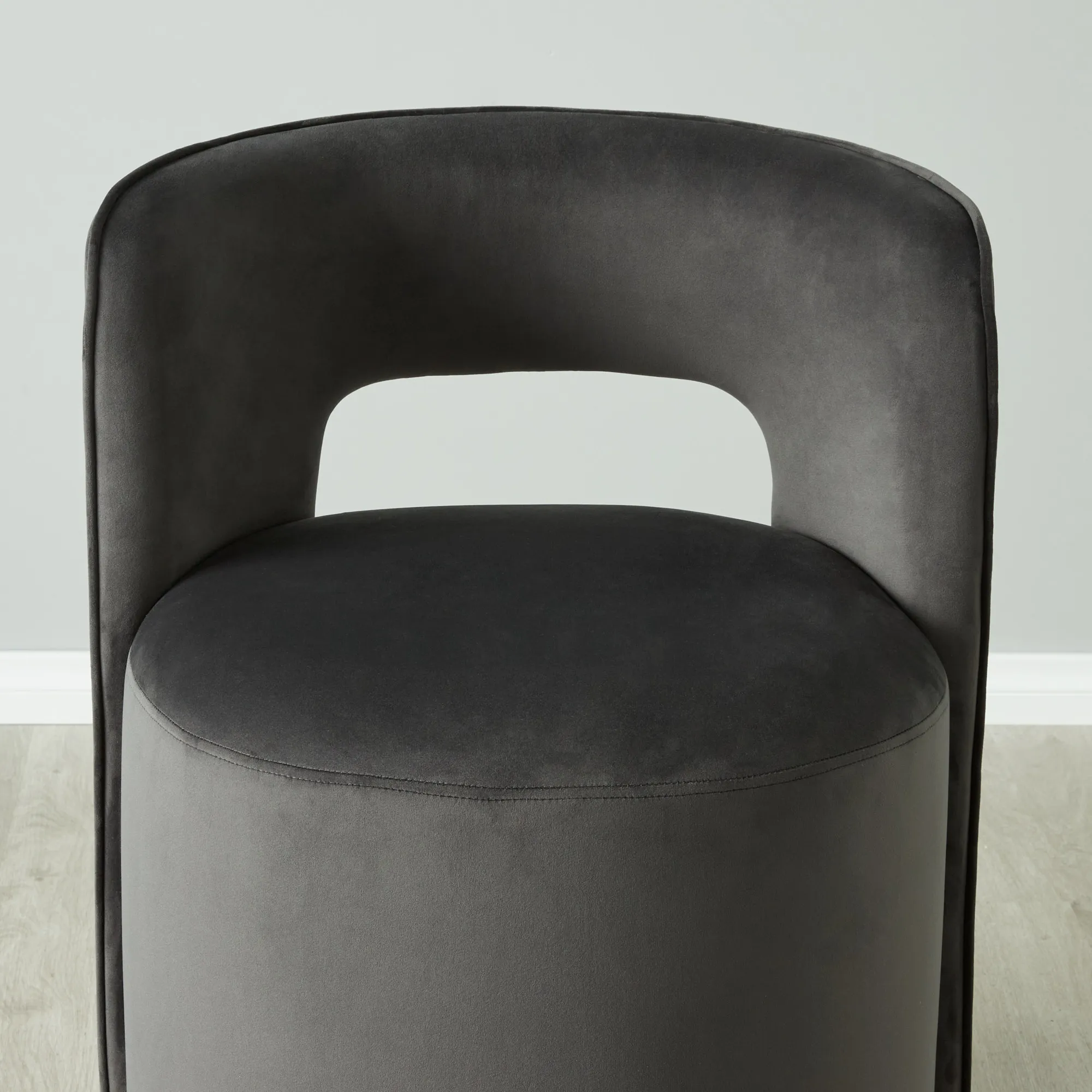 Sutton Charcoal Velvet Swivel Dining Chair