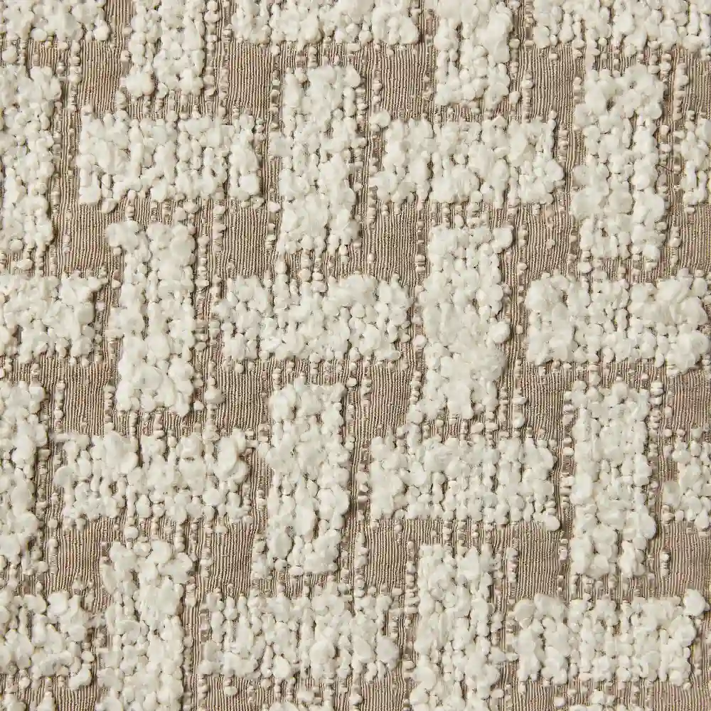 Errol Light Grey and Vanilla Boucle Patterned Dining Chair