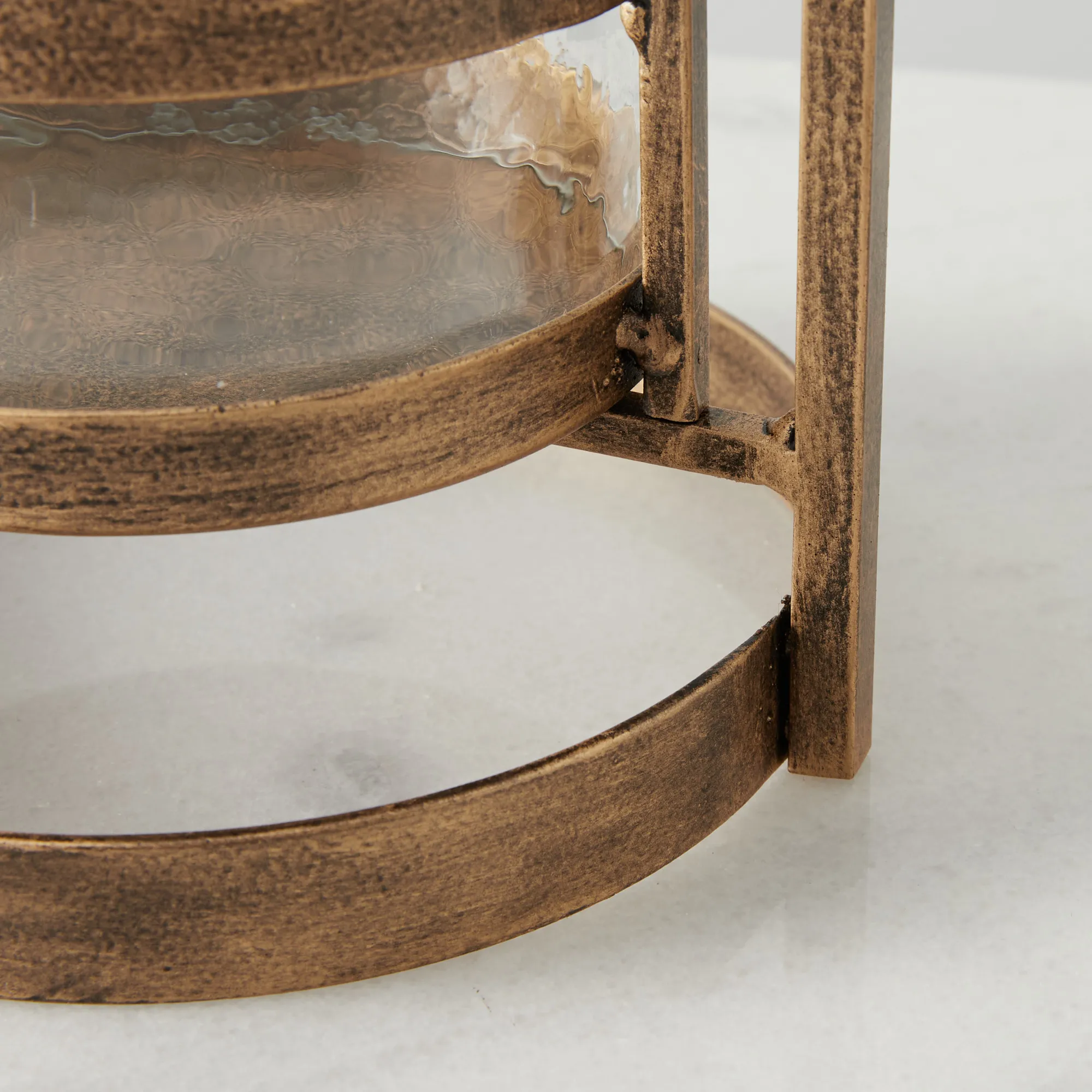 Shania Antique Gold Metal Knot Lantern Small