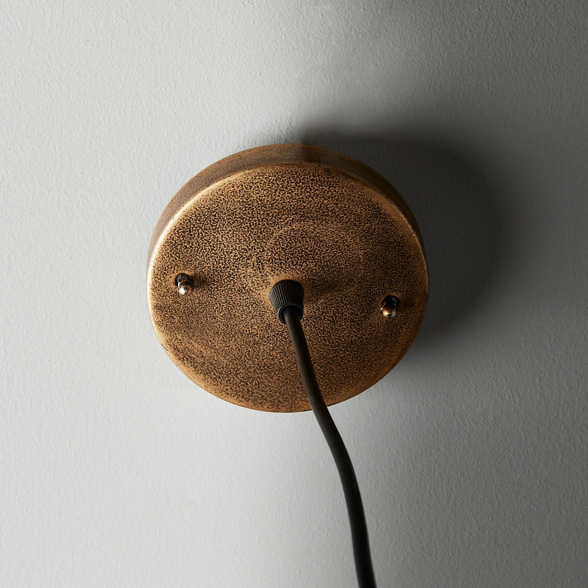 Anna Clear Glass Antique Gold Pendant - Large