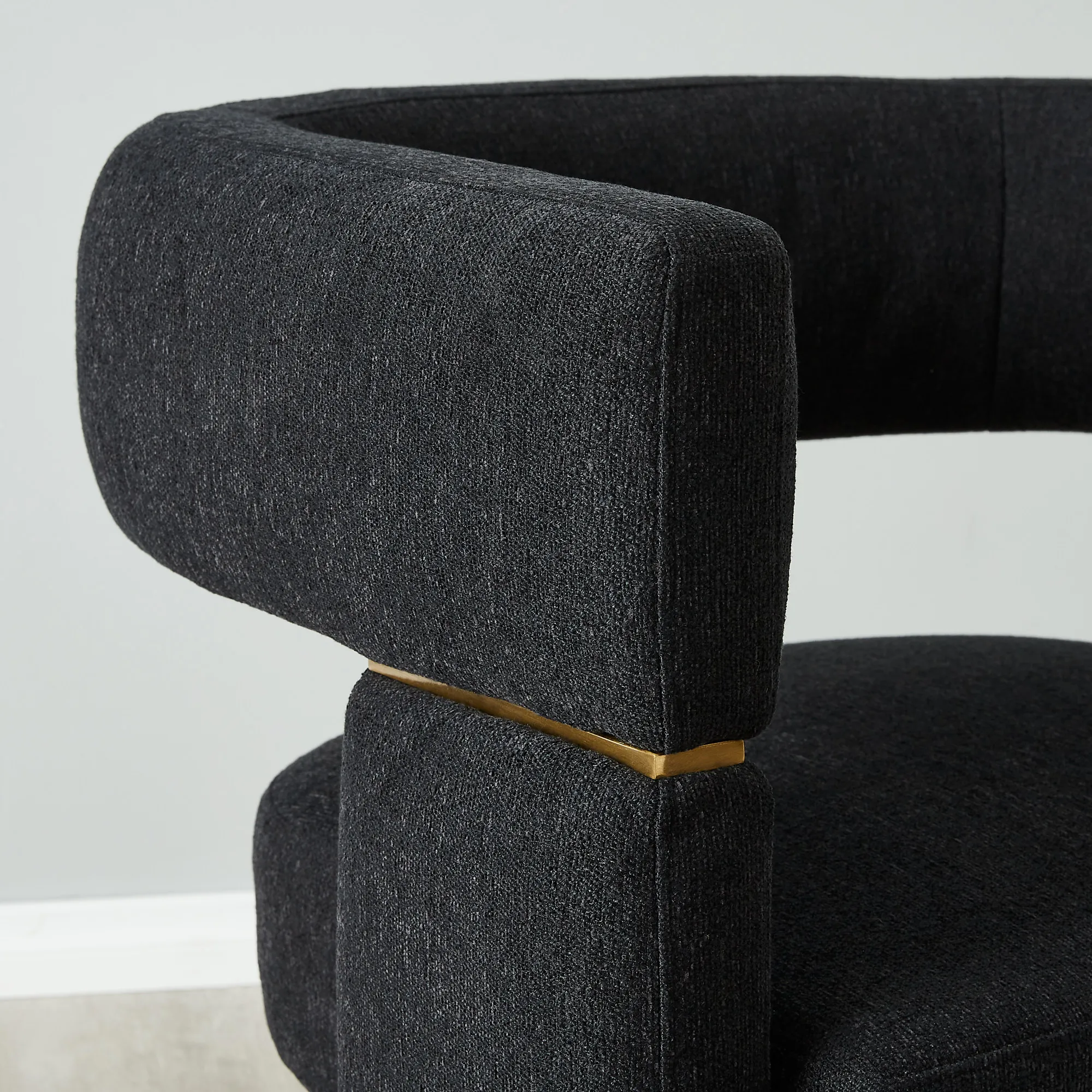 Daniella Black Woven Fabric Occasional Chair