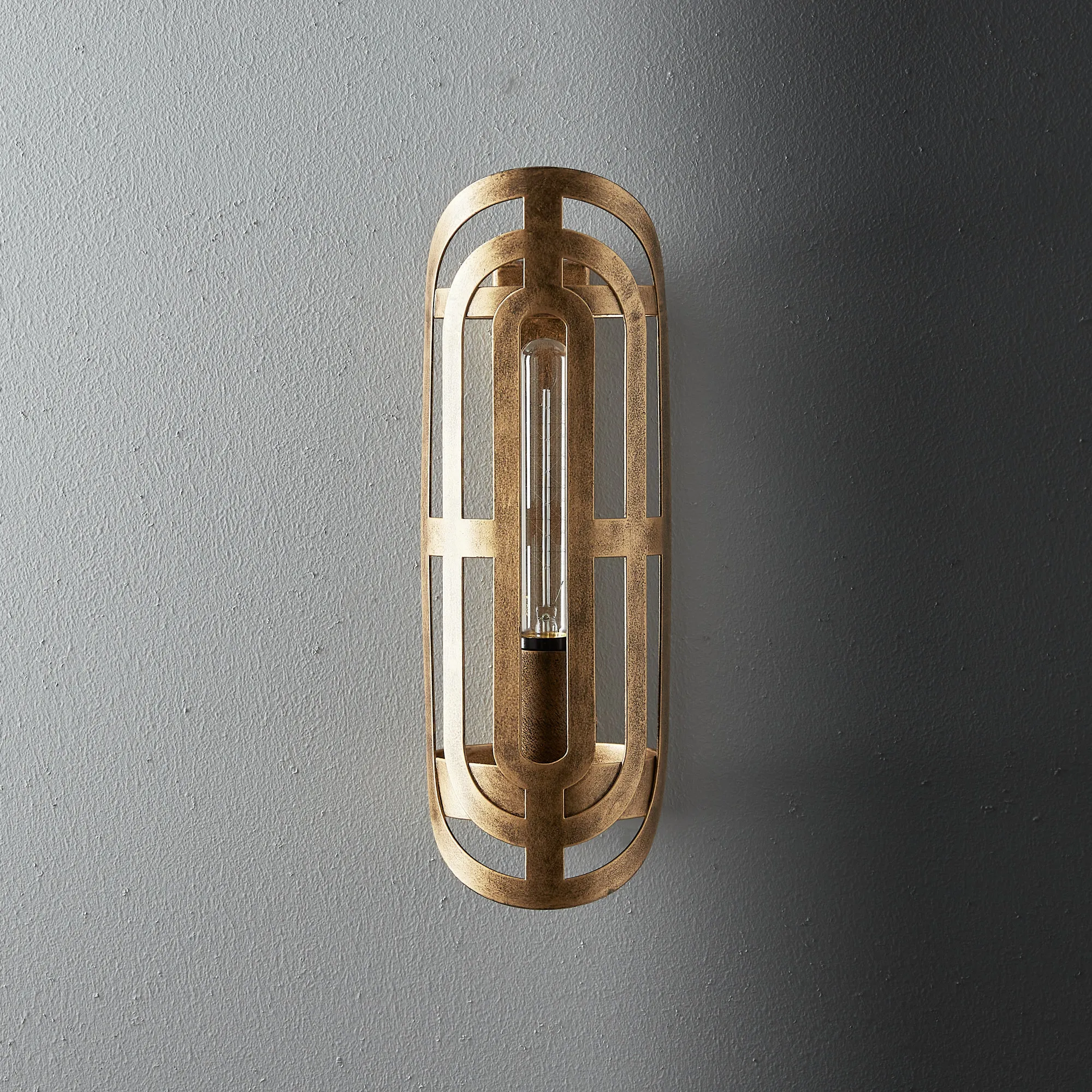 Damon Antique Gold Metal Wall Light