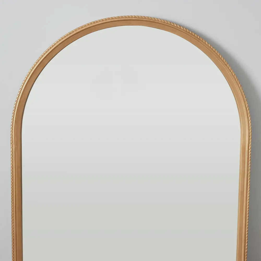 Lauren Antique Gold Wooden Arch Mirror 200x80cm