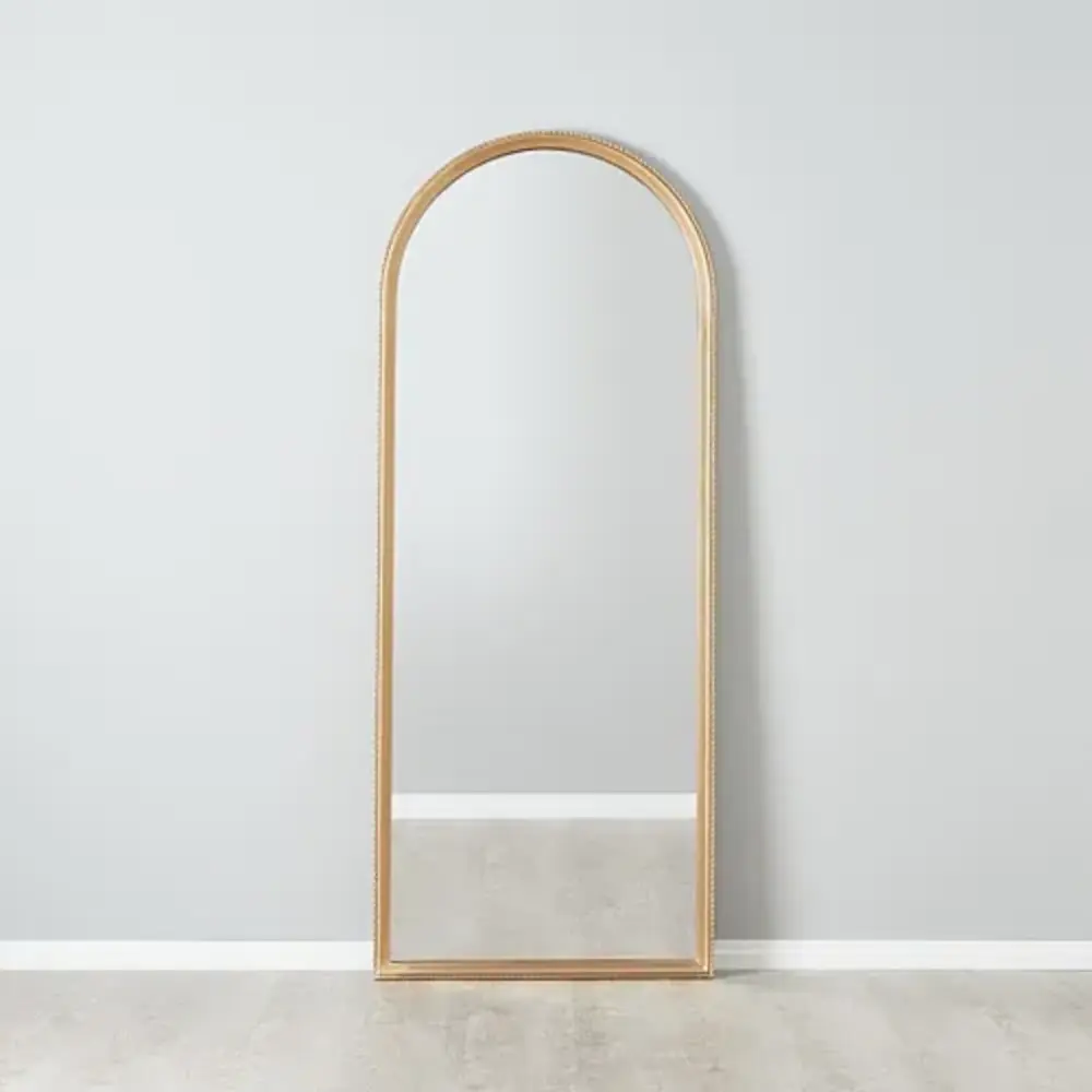 Lauren Antique Gold Wooden Arch Mirror 200x80cm