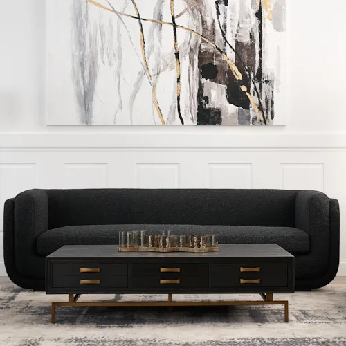 Clementine Black Boucle 3-Seater Sofa