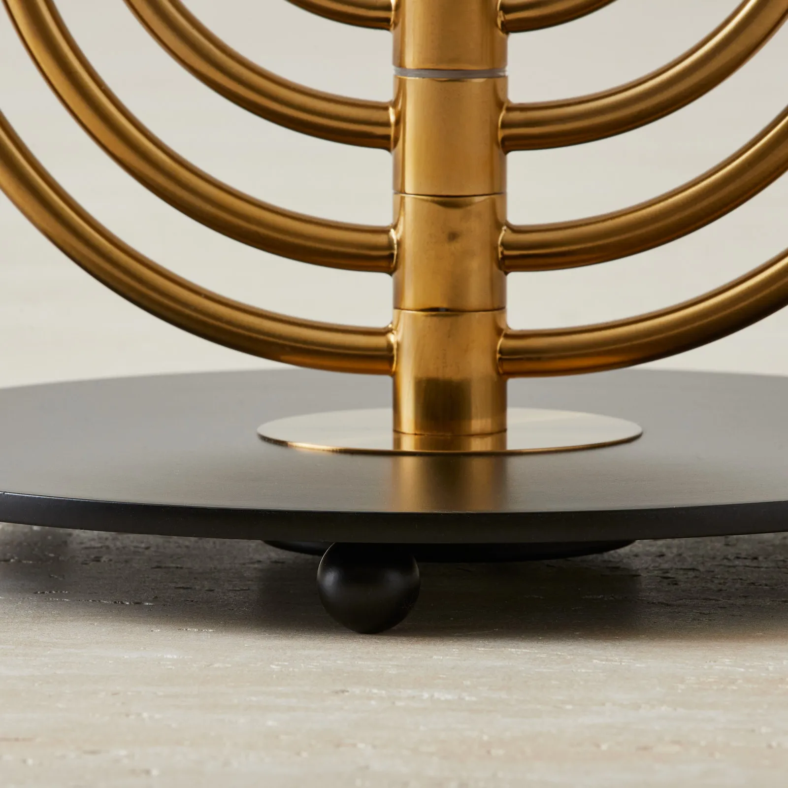 Diana Brushed Gold Metal Floor Lamp Black Metal Shade