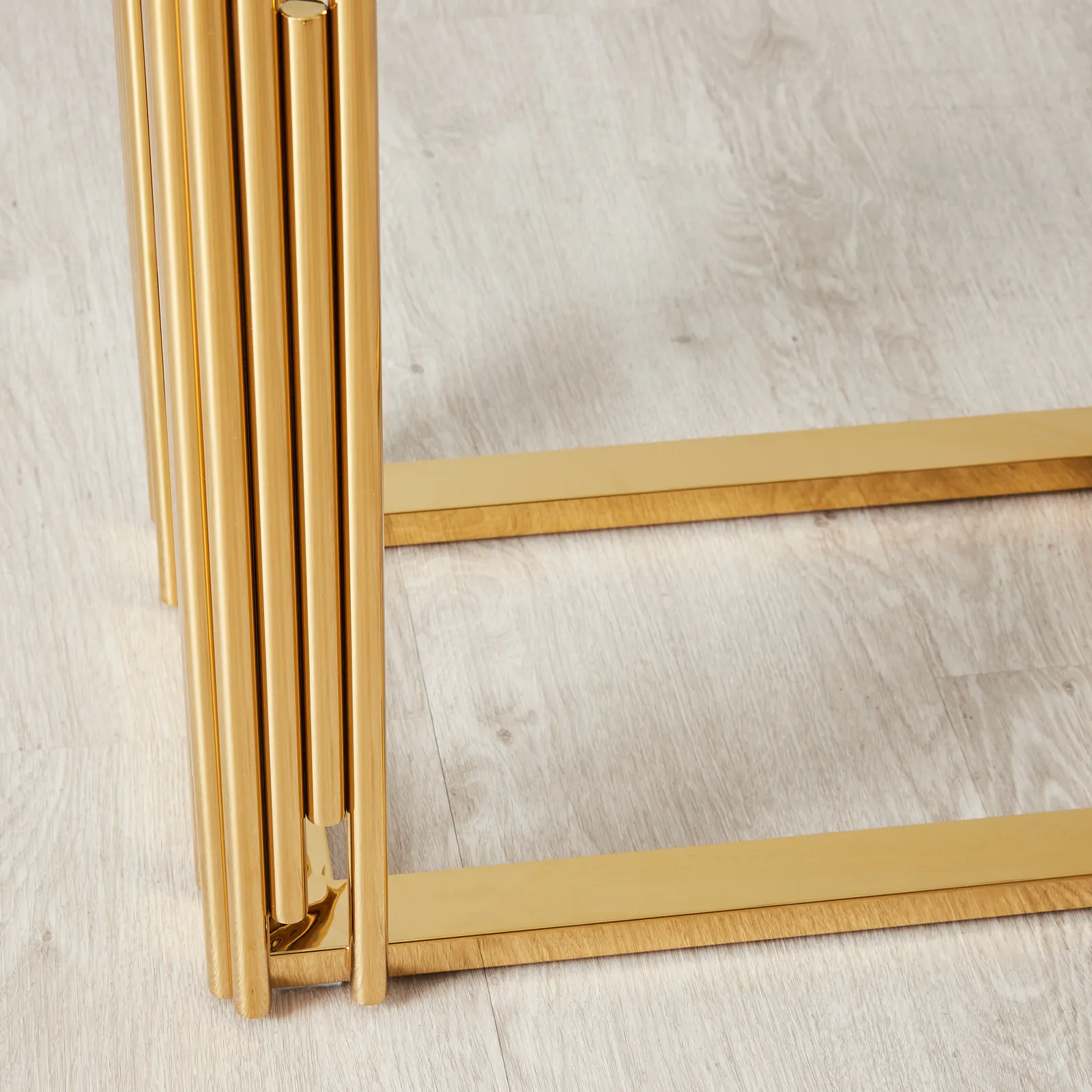 Jules Polished Gold Stainless Steel Side Table