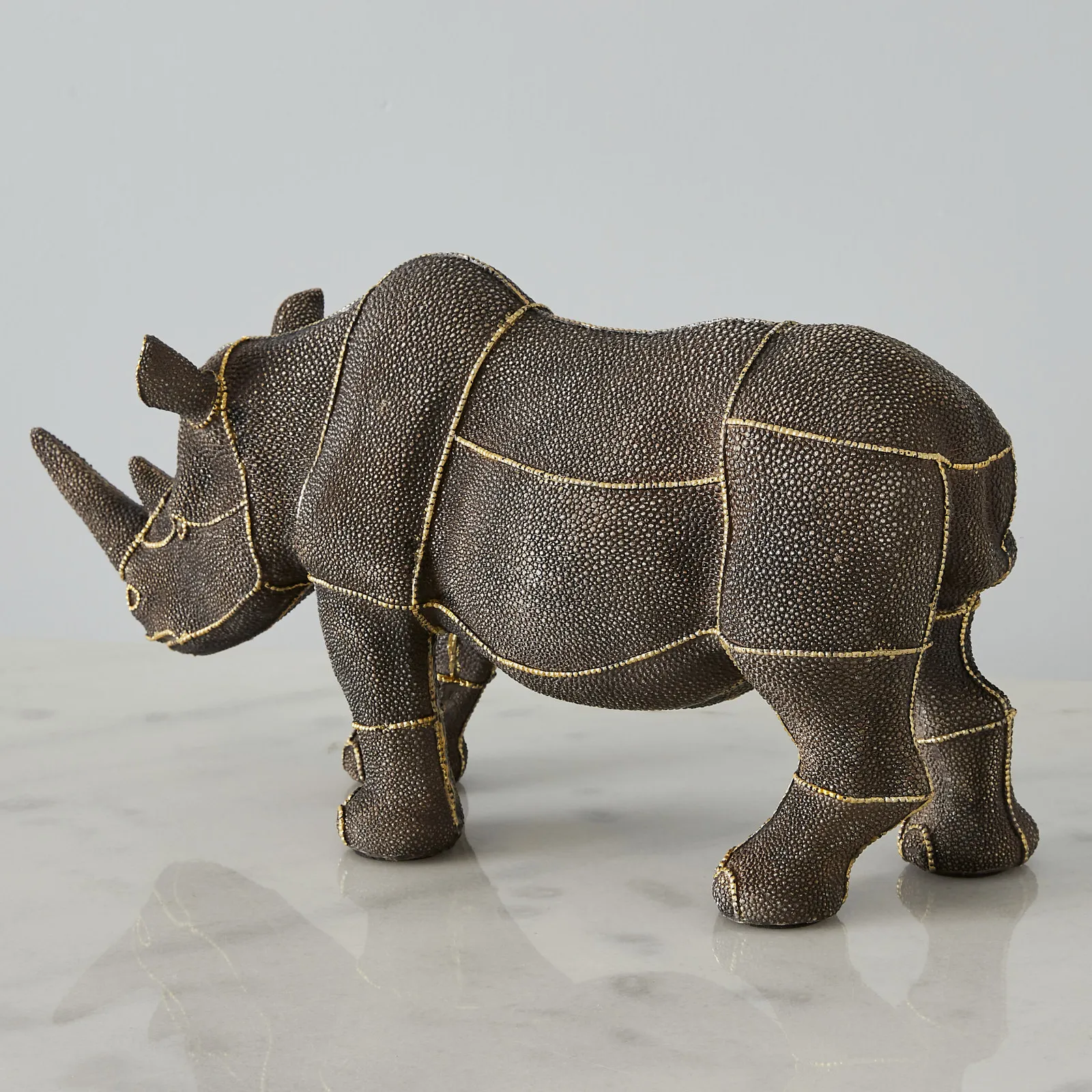 Rocky Rhino Bronze Resin Decorative | Koala Living