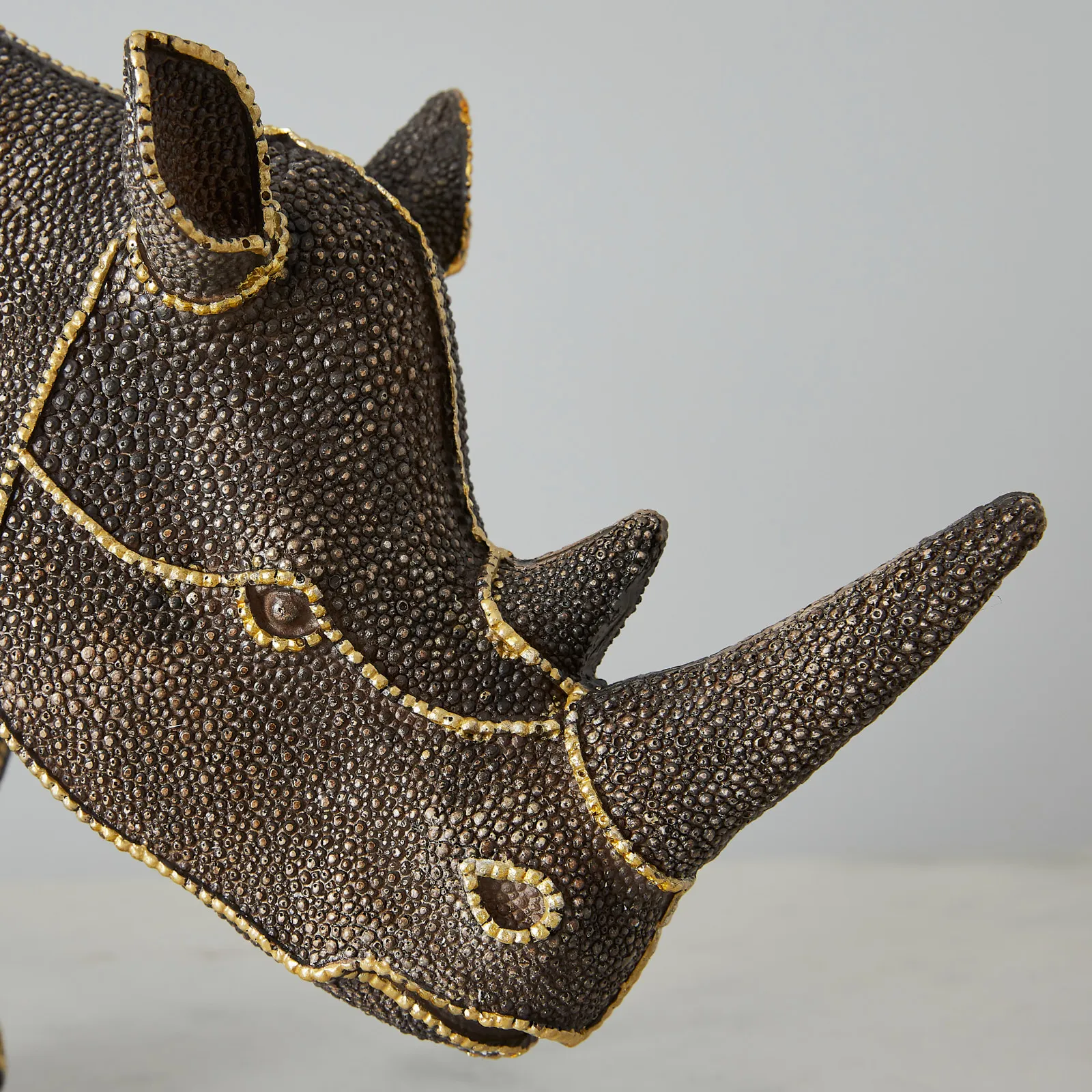 Rocky Rhino Bronze Resin Decorative | Koala Living