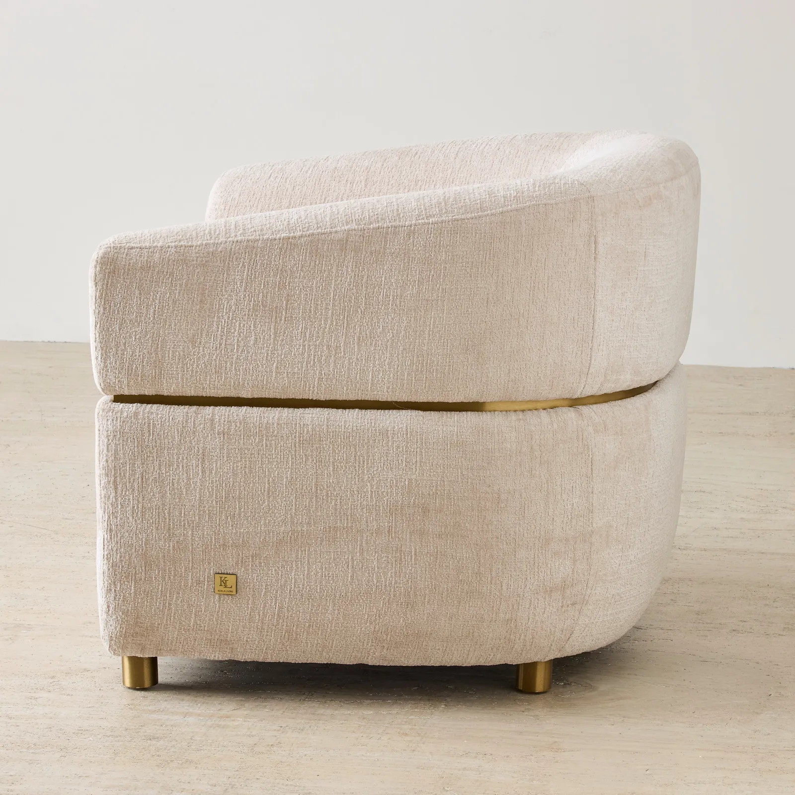Malta II Powder White Chenille Fabric Occasional Chair