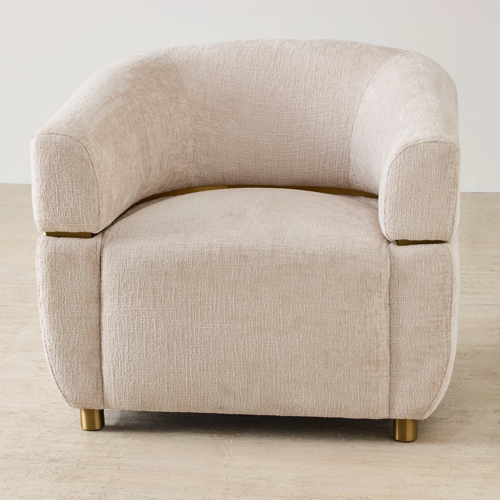 Malta II Powder White Chenille Fabric Occasional Chair