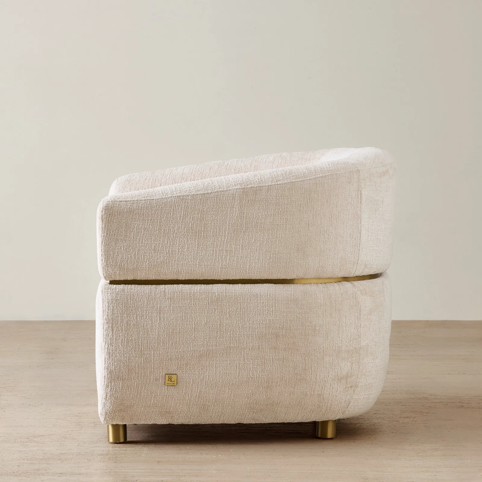 Malta II Powder White Chenille Fabric Occasional Chair